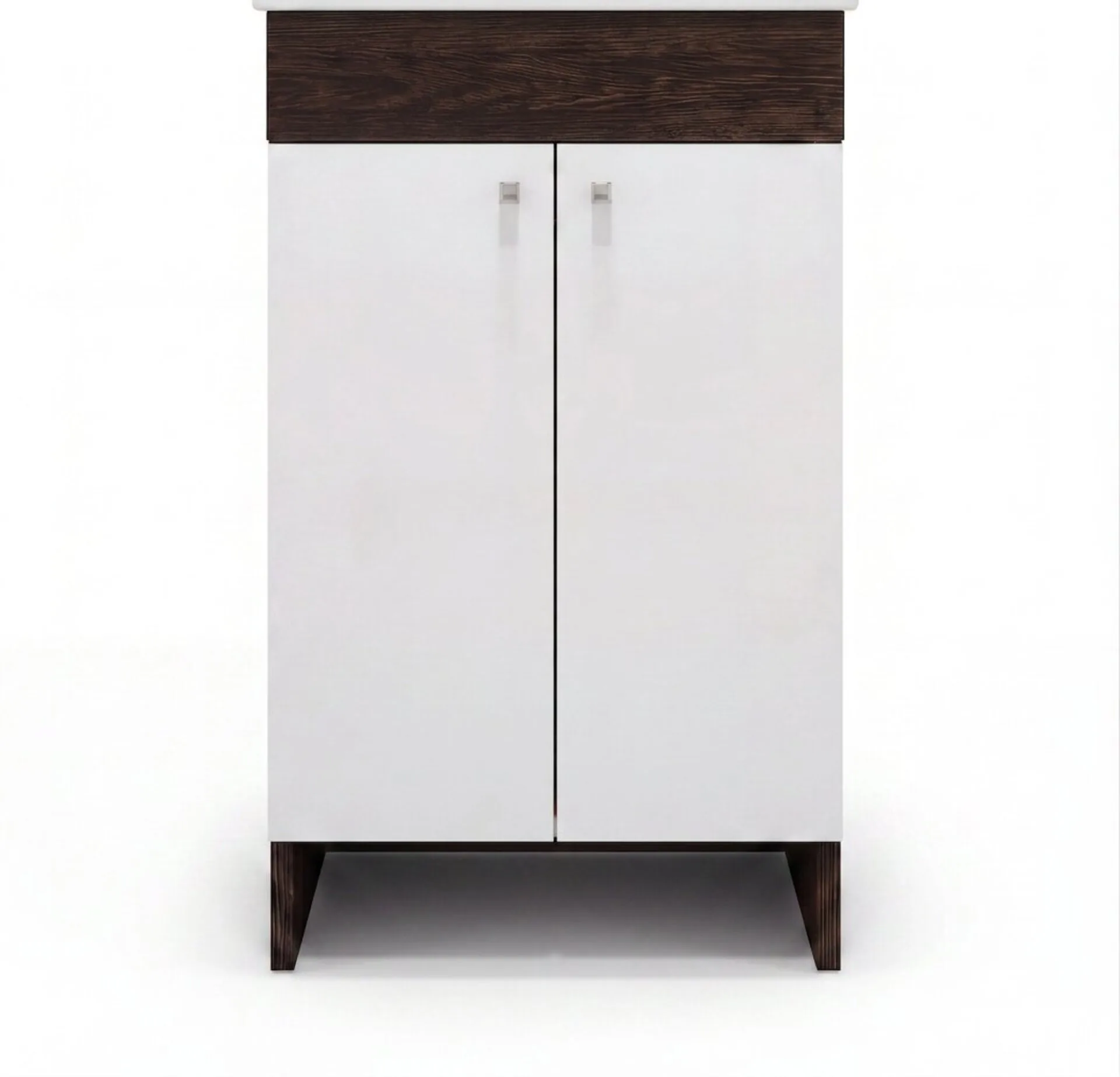 BADEDU OKA Waschbeckenunterschrank 40 cm breit, Weiß/Anthrazit