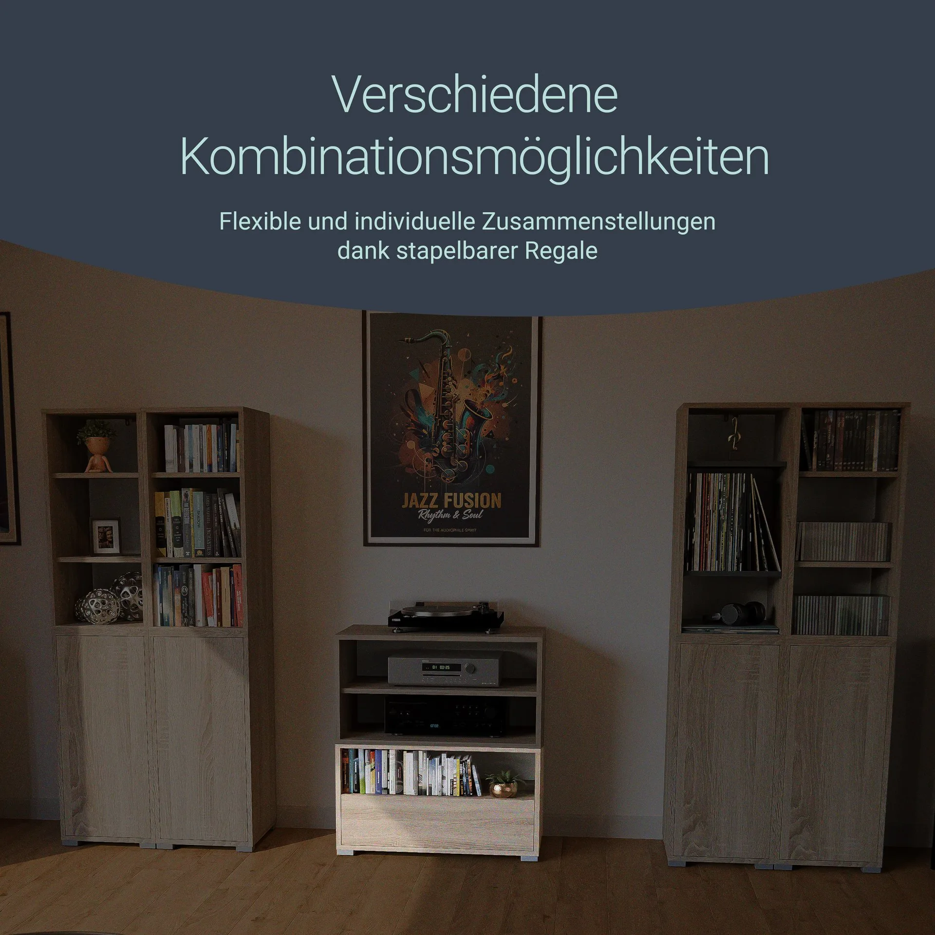 BADEDU VEER Regal 70 cm breit, Braun, 2 Fächer mit Tür