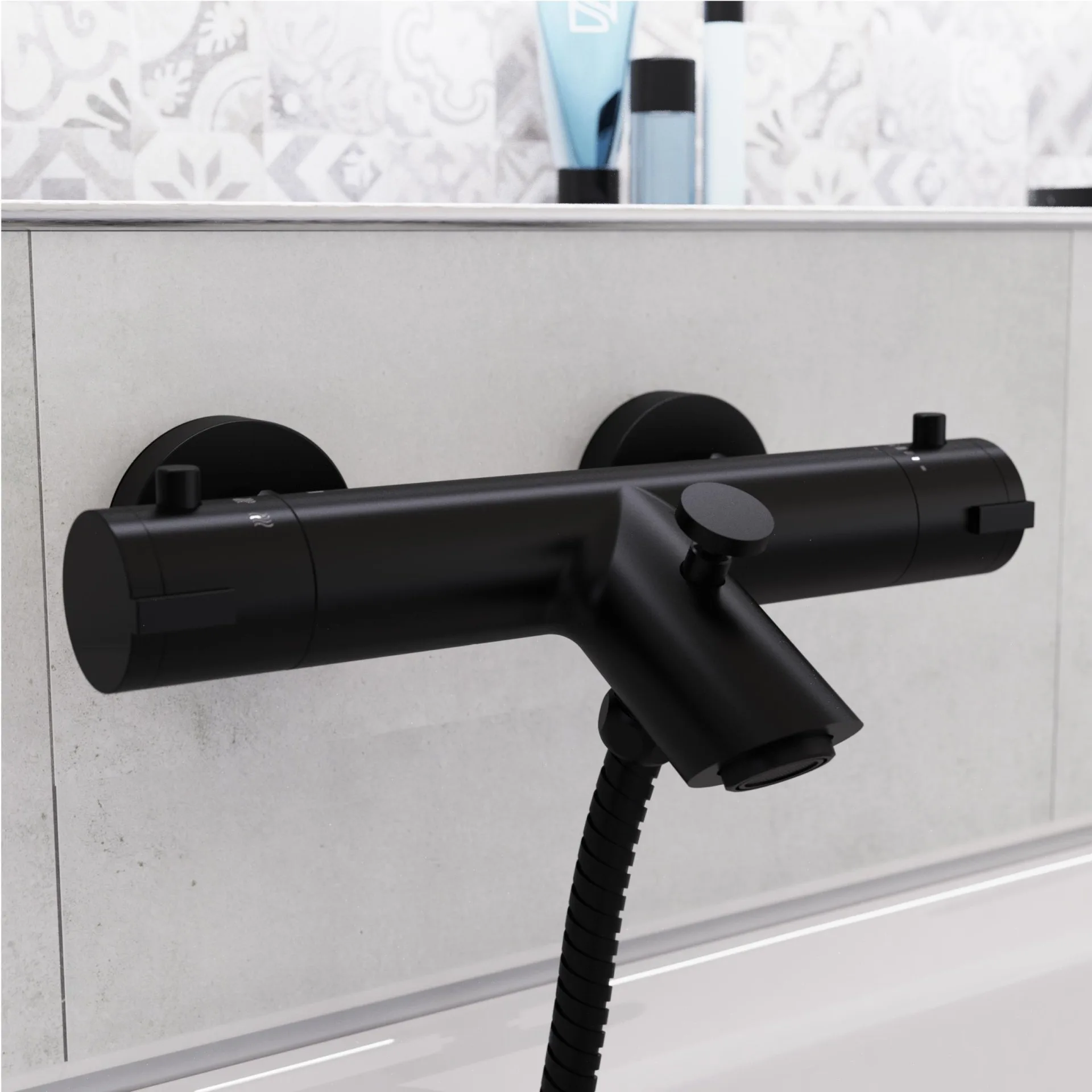 SCHÜTTE LONDON Badewannenthermostat, Schwarz matt