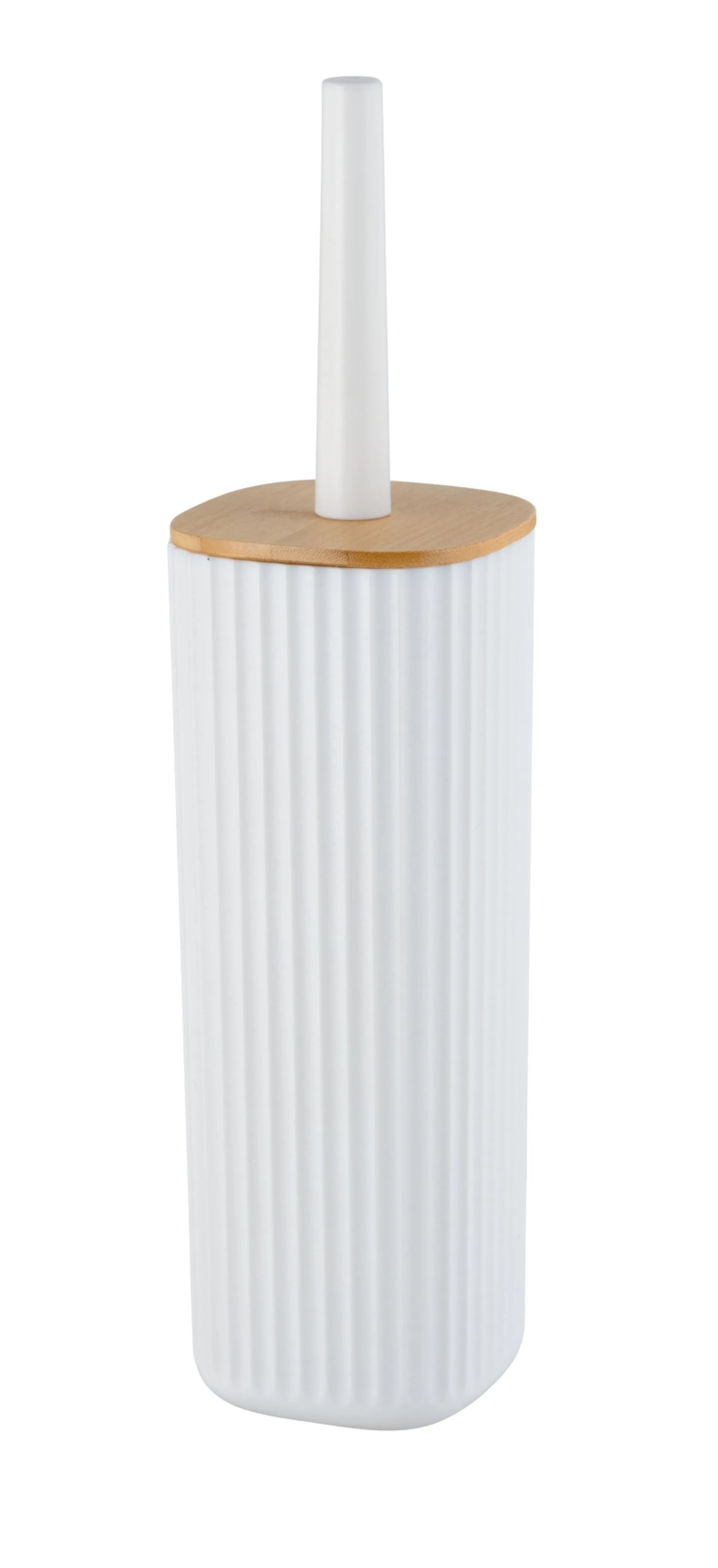 WENKO ROTELLO WC-Garnitur, Weiß/Braun, mit Bambusdeckel