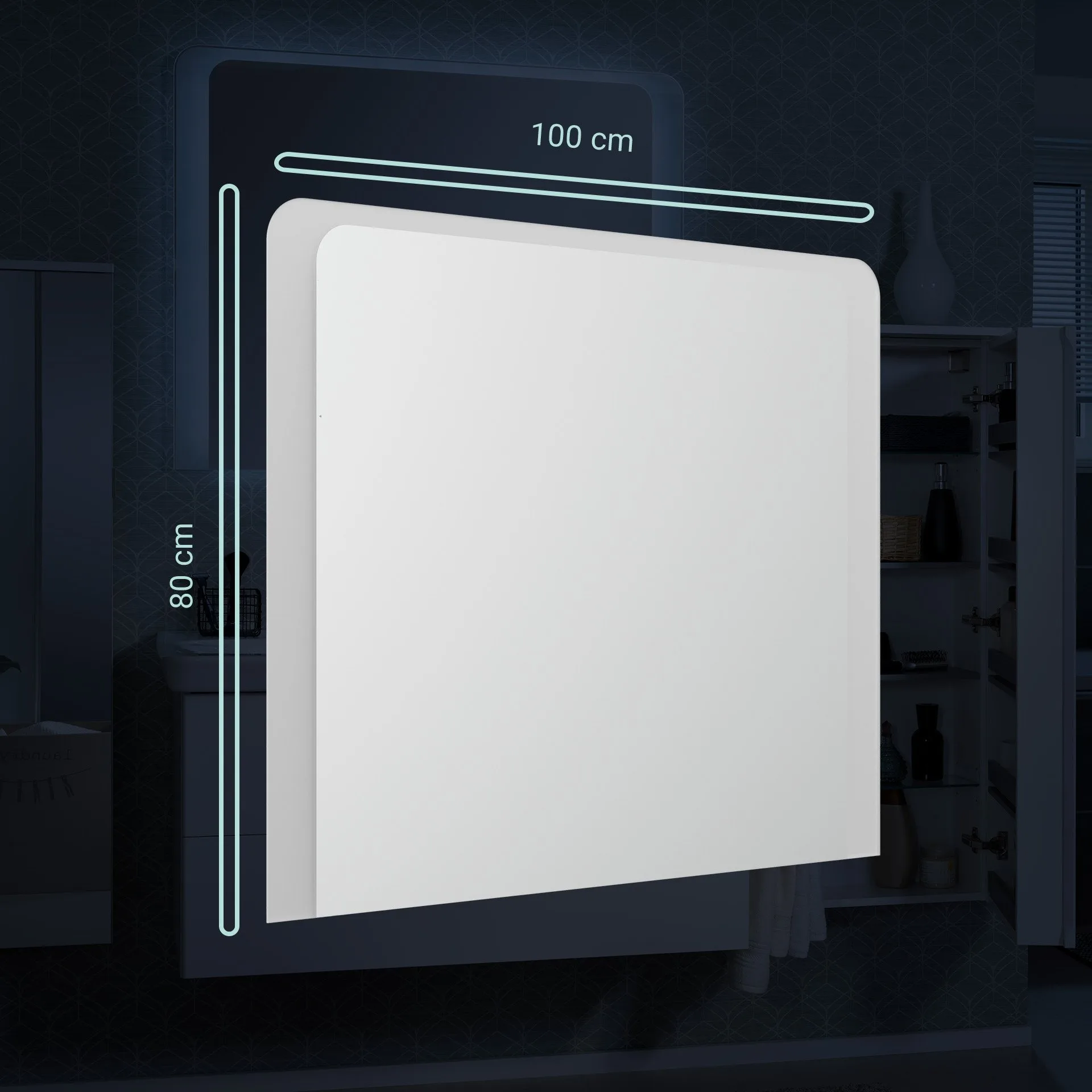 FACKELMANN MILANO LED Spiegel 100 cm breit