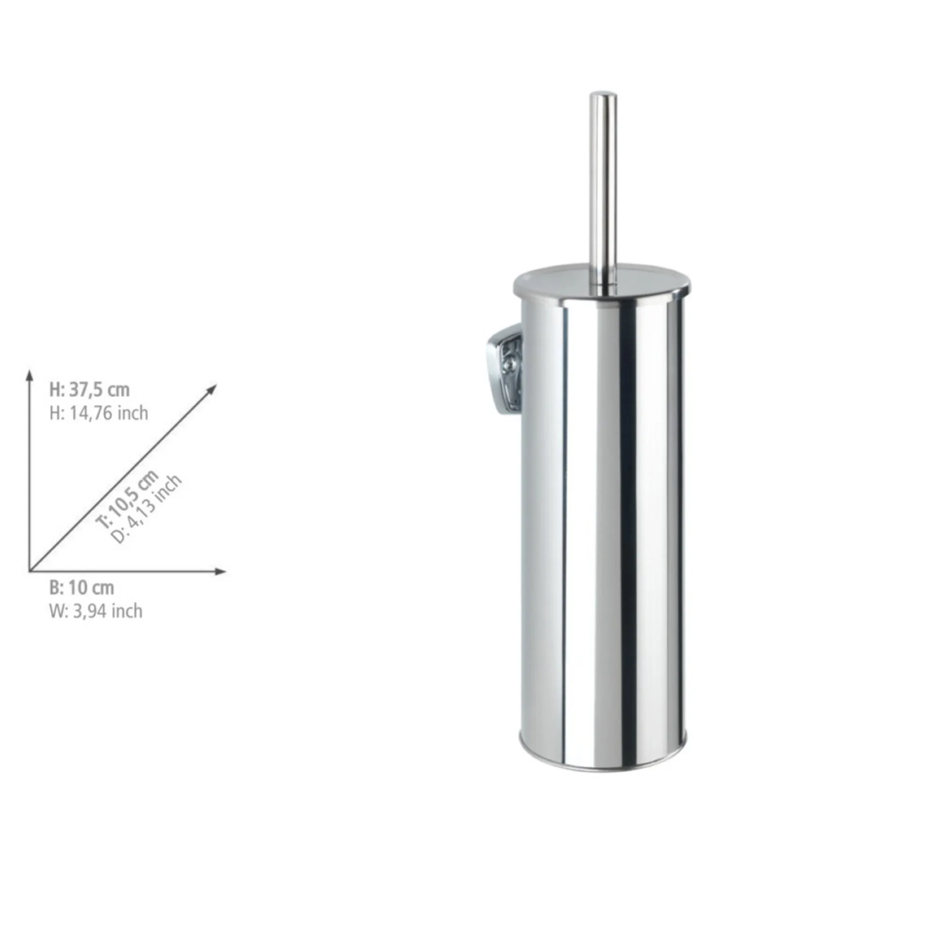 WENKO BASIC WC-Garnitur, Silber glänzend, Edelstahl rostfrei