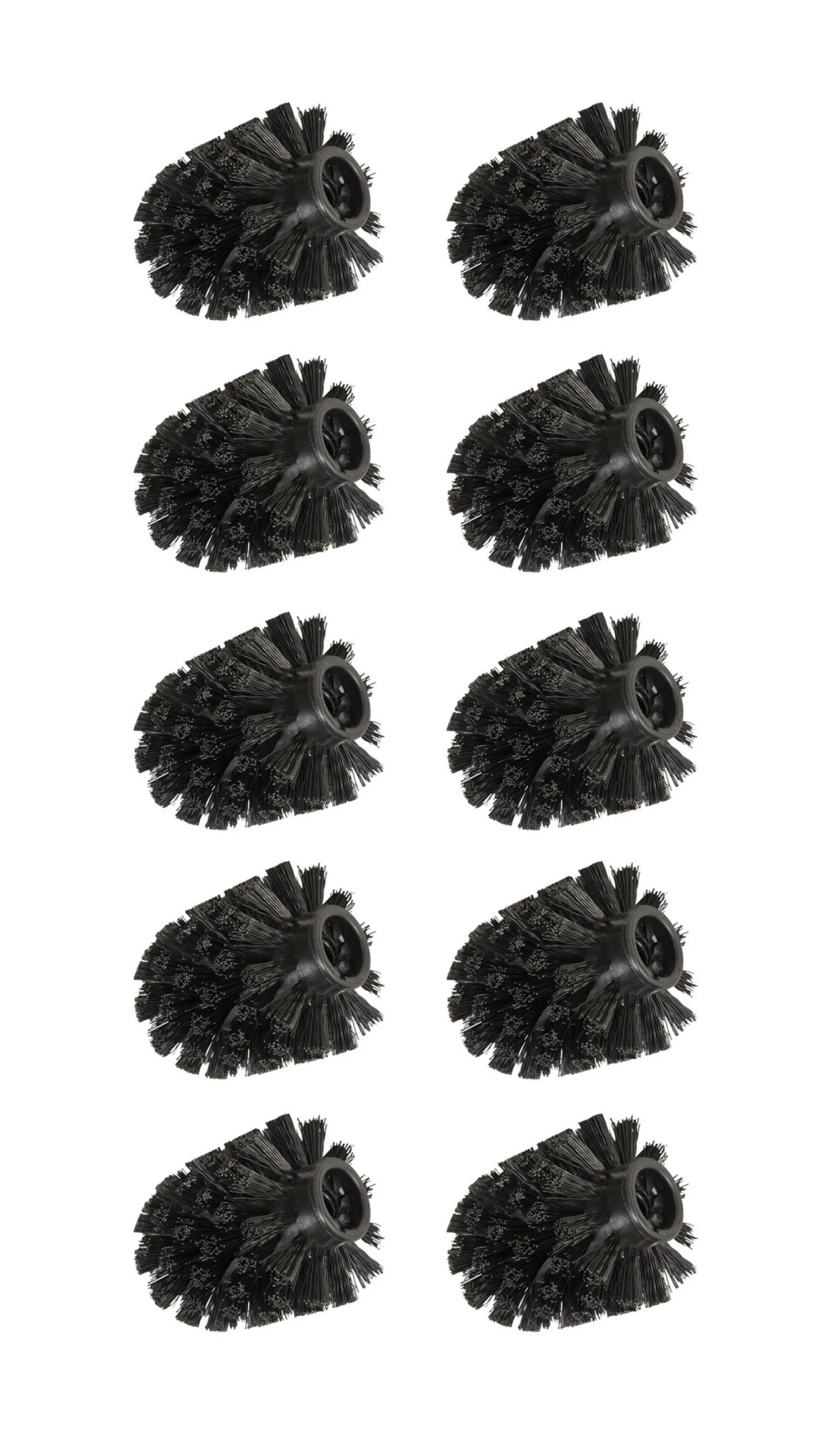 WENKO Ersatzbürstenkopf Ø 8 cm, 10er Set, Schwarz, Kunststoff