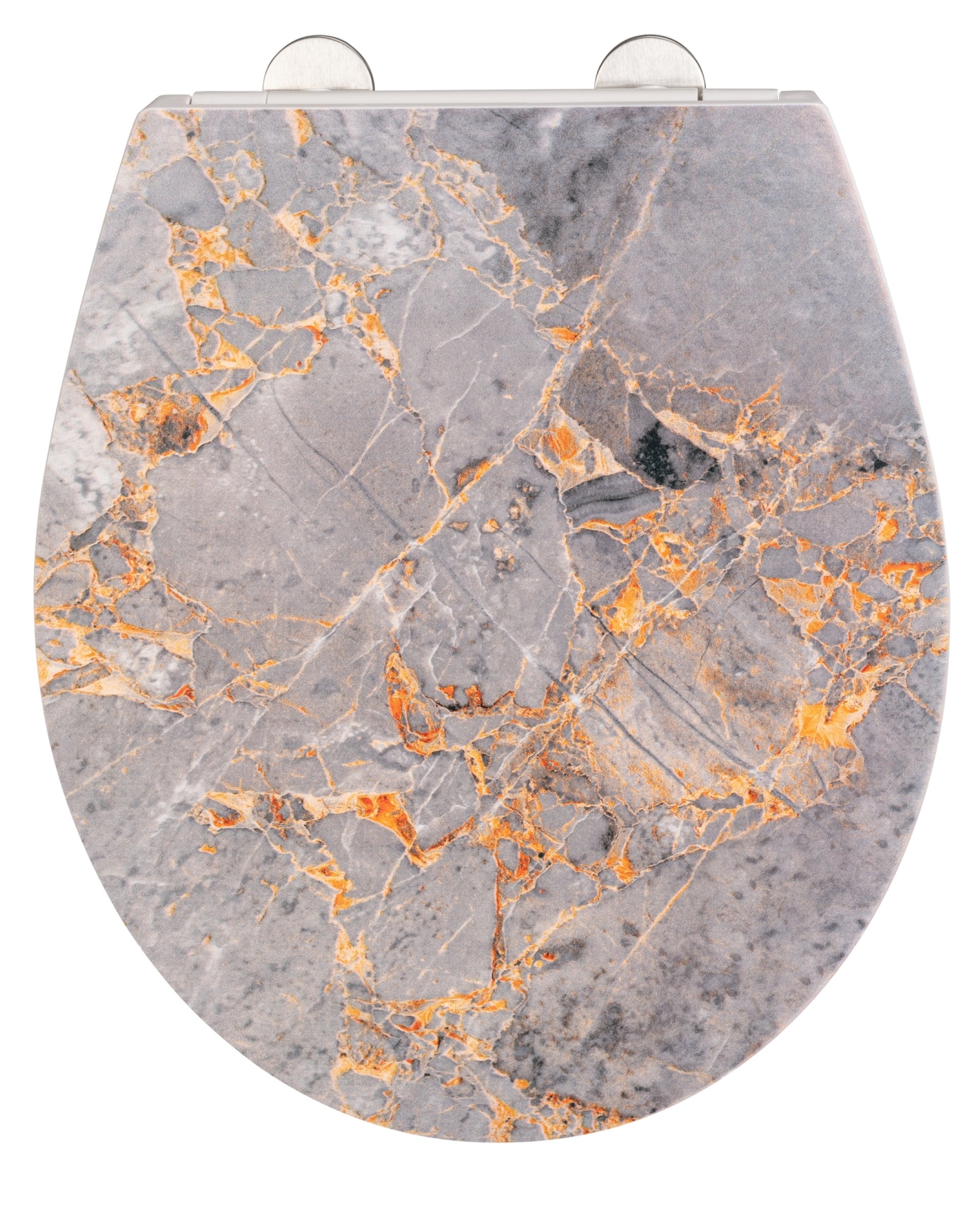 WENKO MARBLE WC-Ssitz, Grau, mit Absenkautomatik