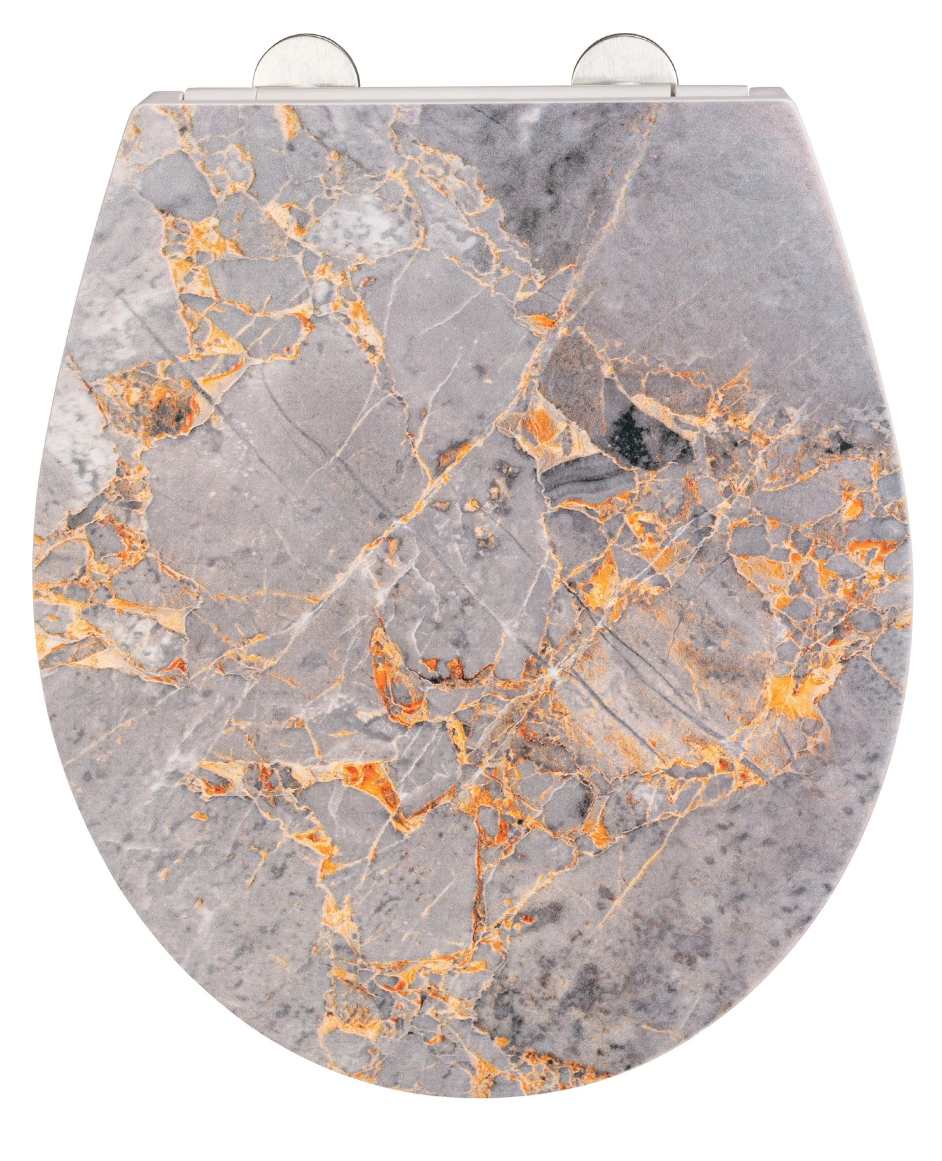 WENKO MARBLE WC-Ssitz, Grau, mit Absenkautomatik