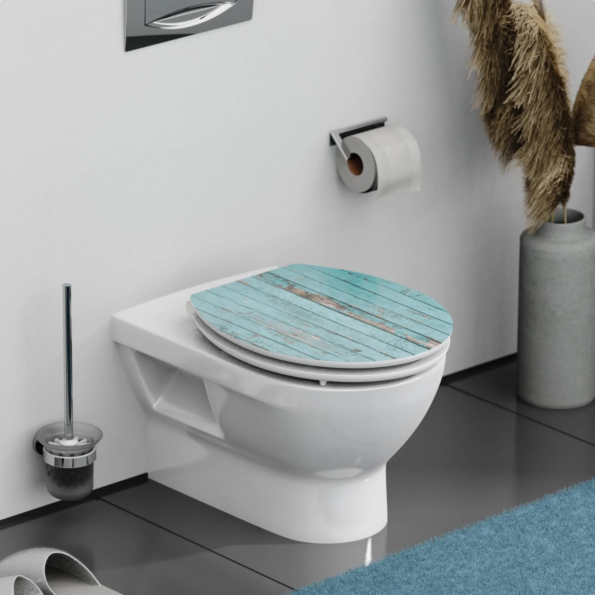SCHÜTTE BLUE WOOD WC-Sitz, MDF HG, mit Absenkautomatik