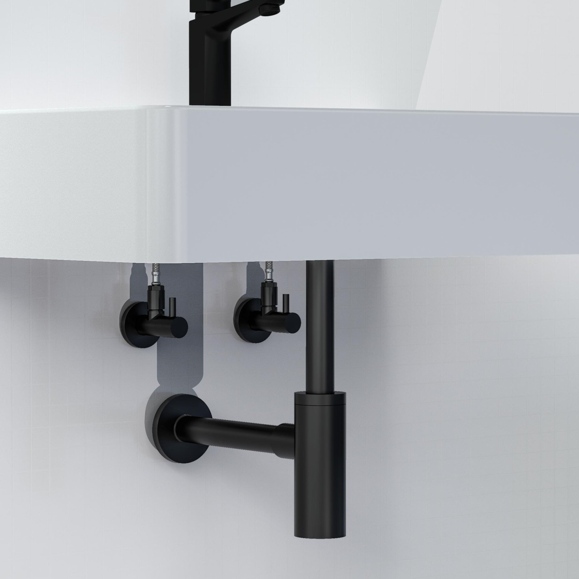 KIRCHHOFF Eckventil, Schwarz, 1/2" x 10 mm, mit Schubrosette