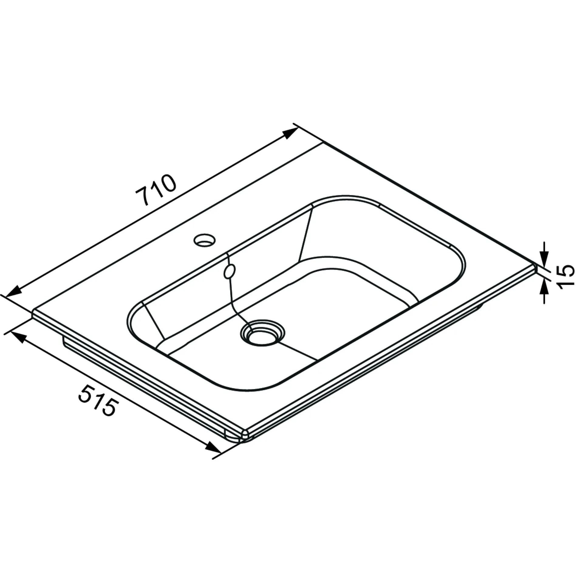 Lanzet K5 Keramik Waschbecken 71 cm