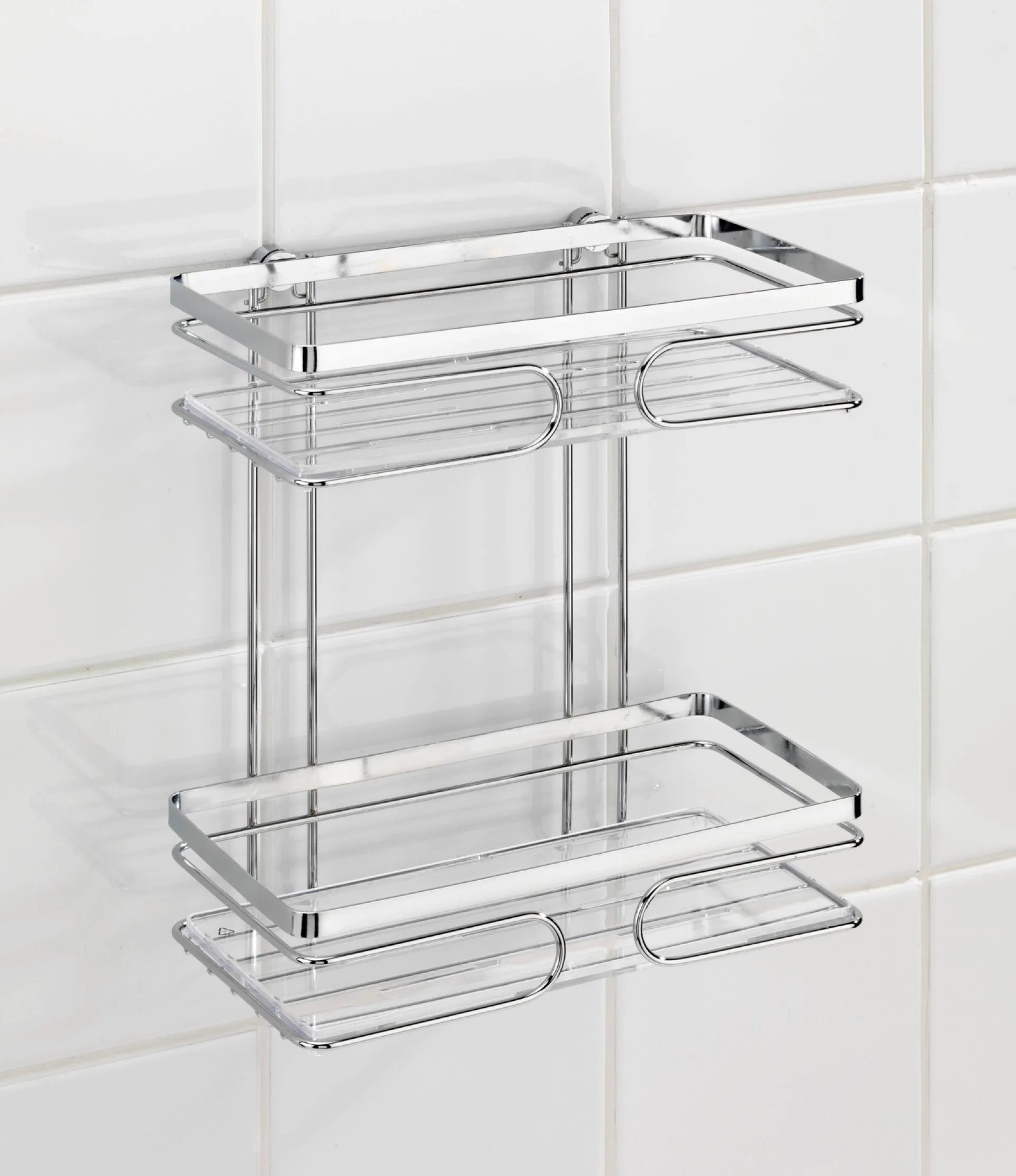 WENKO PREMIUM Duschablage, Chrom, 2 Etagen, Edelstahl rostfrei