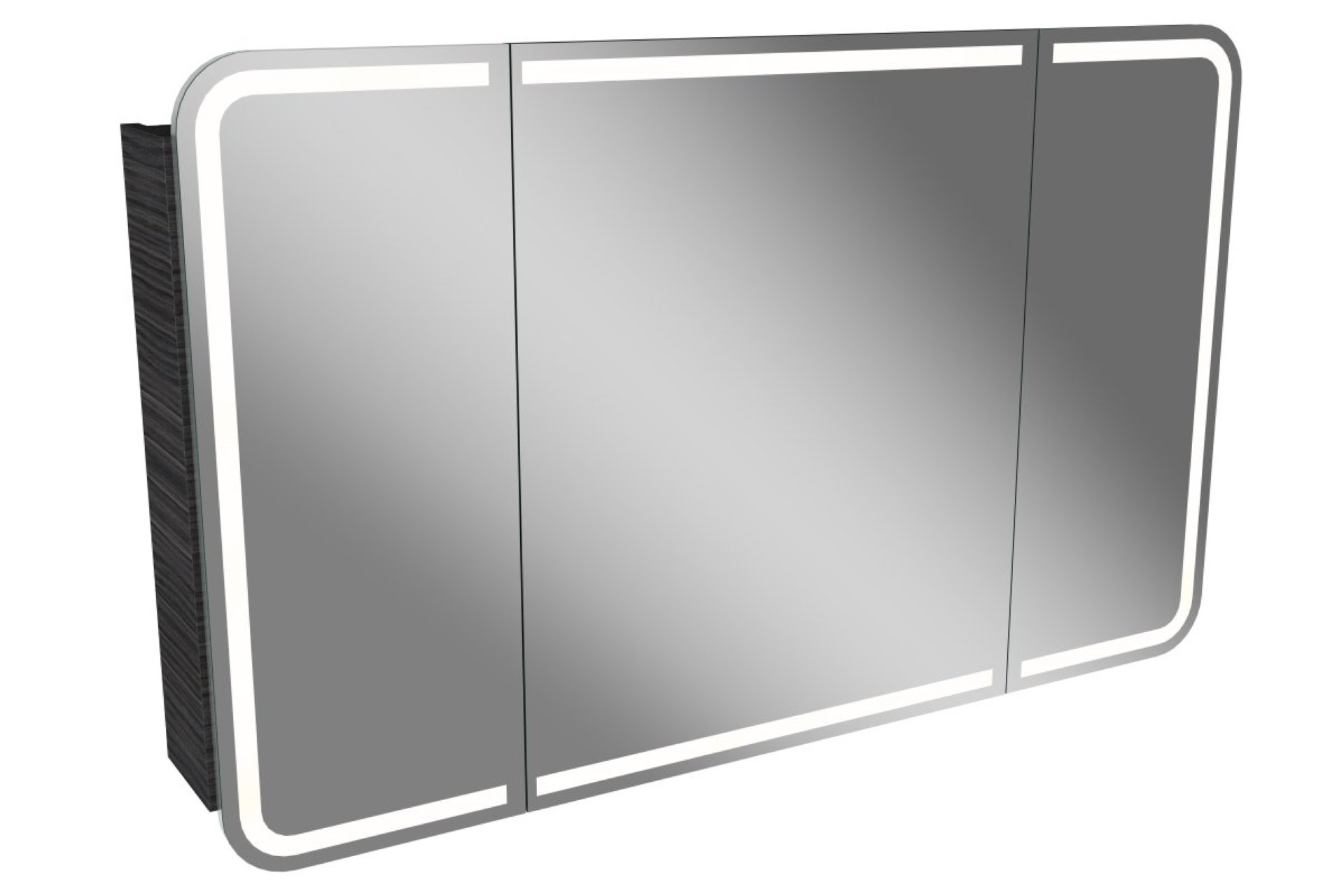 Lanzet M9 Spiegelschrank 120 cm mit umlaufender LED-Beleuchtung, Schwarz