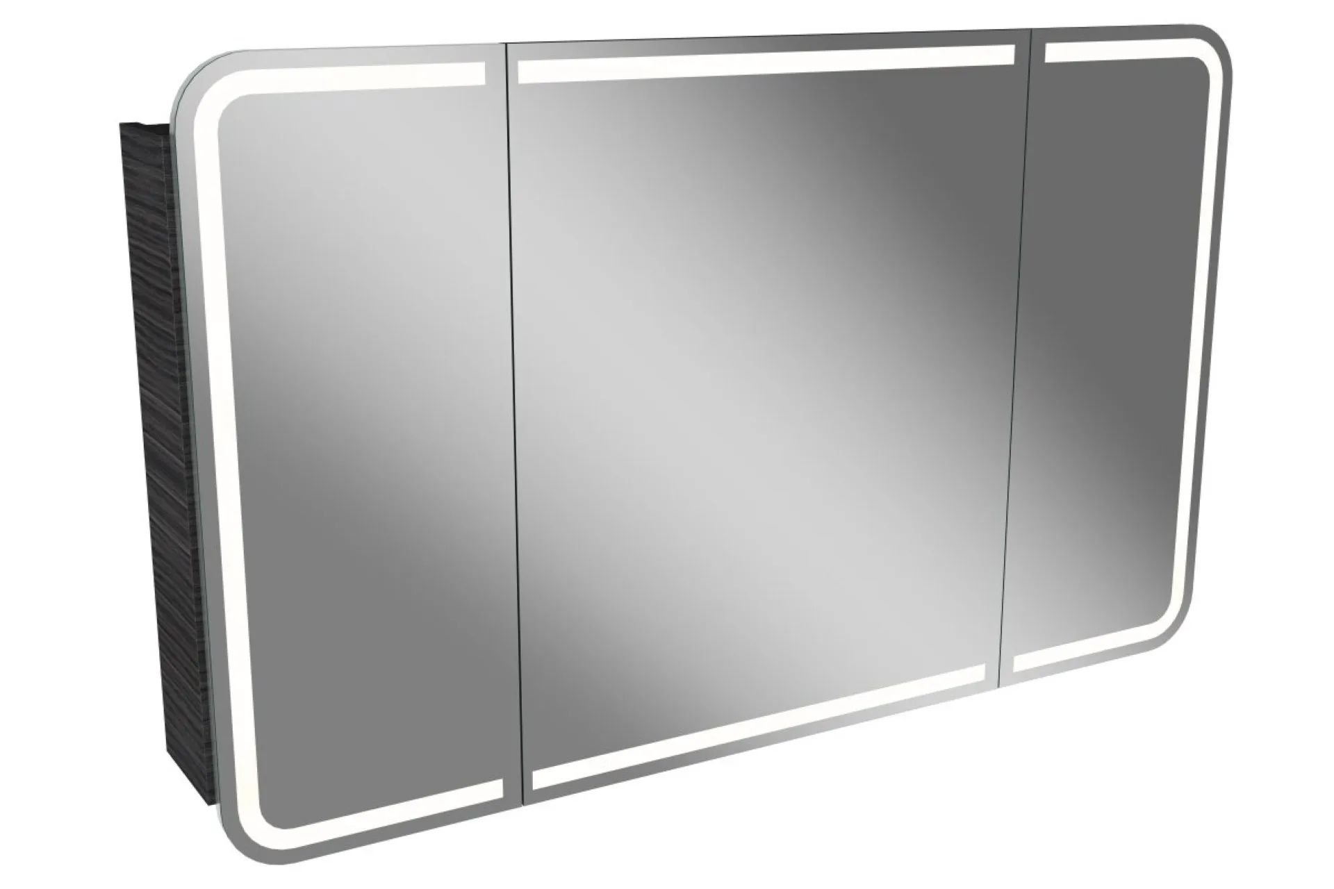 LANZET M9 LED Spiegelschrank 120 cm breit, Anthrazit Holzoptik