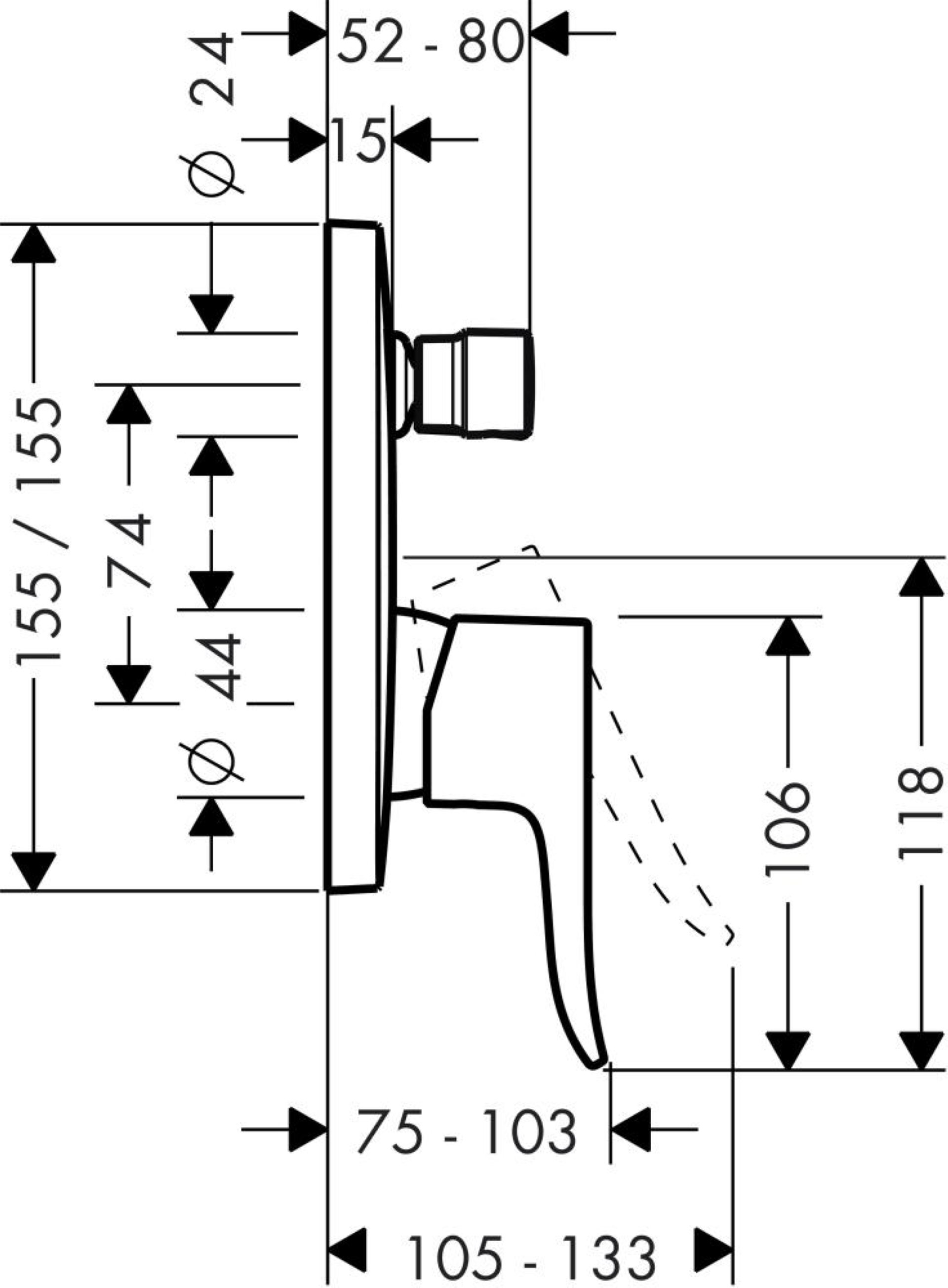 HANSGROHE METRIS Badewannenarmatur, Chrom, Unterputz, mit Sicherungskombination