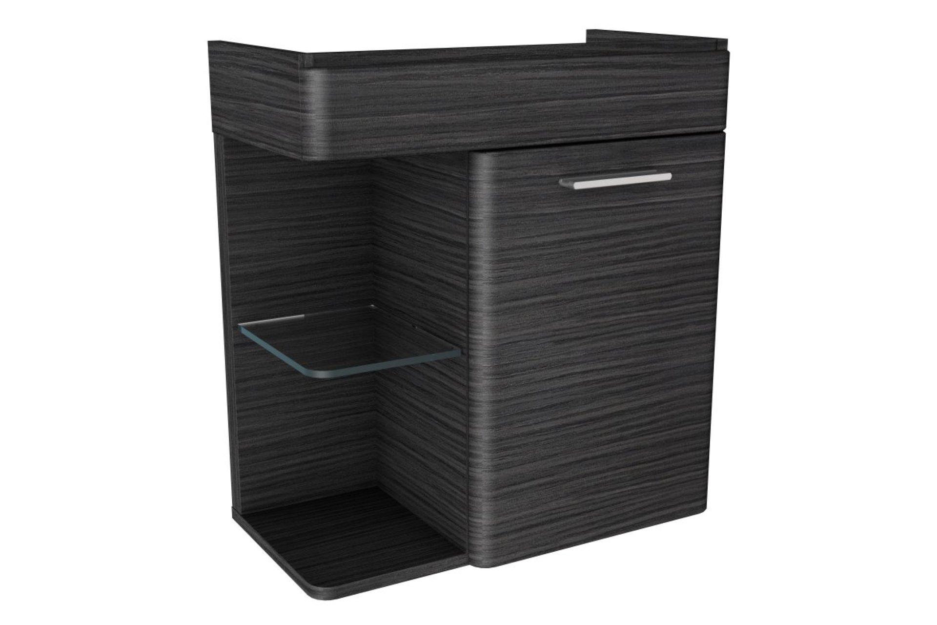 LANZET K8 Gäste WC Waschtischunterschrank 55 cm, Schwarz