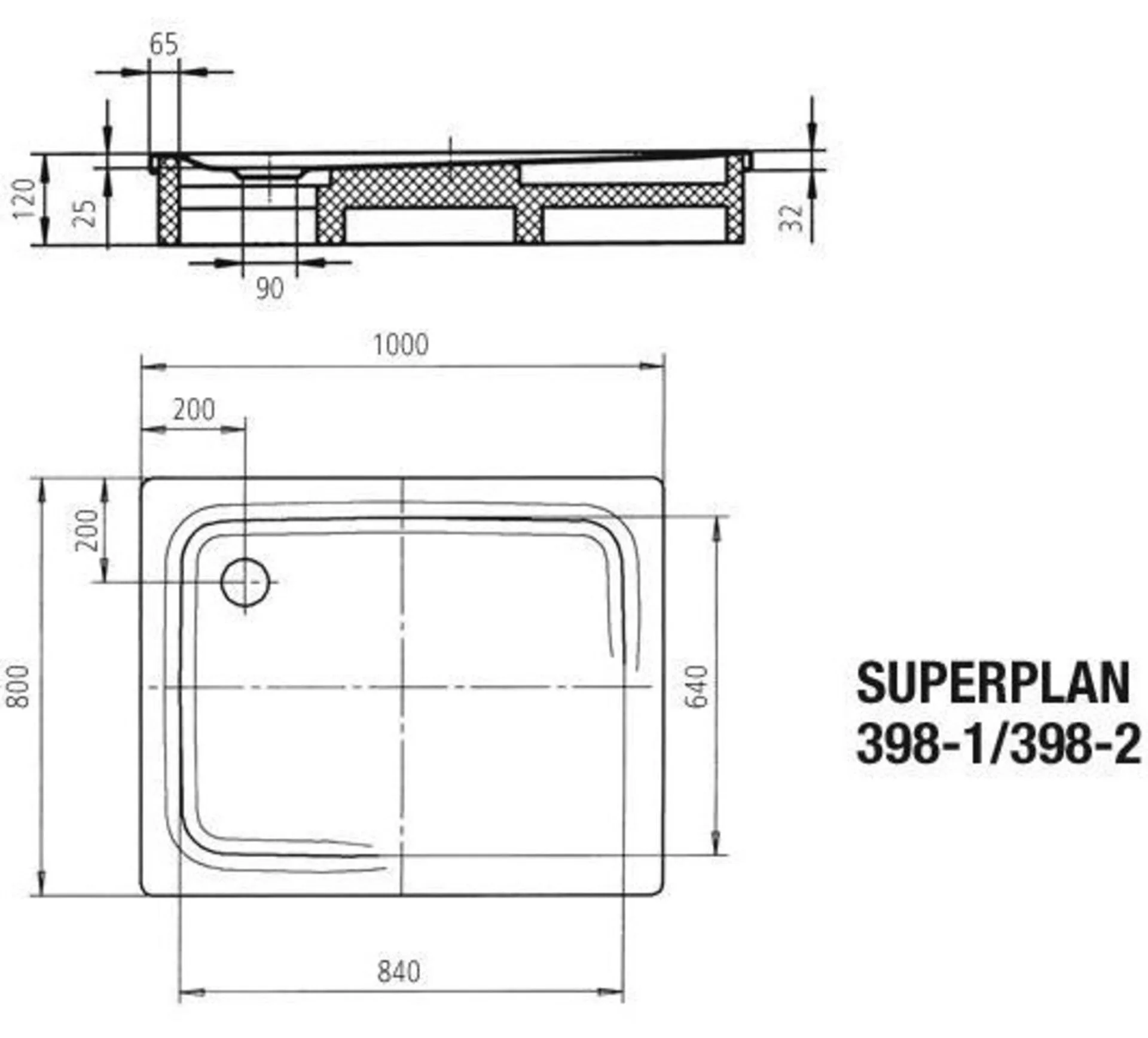 KALDEWEI SUPERPLAN CLASSIC Duschwanne 80 cm breit, Weiß, Mod. 398-1