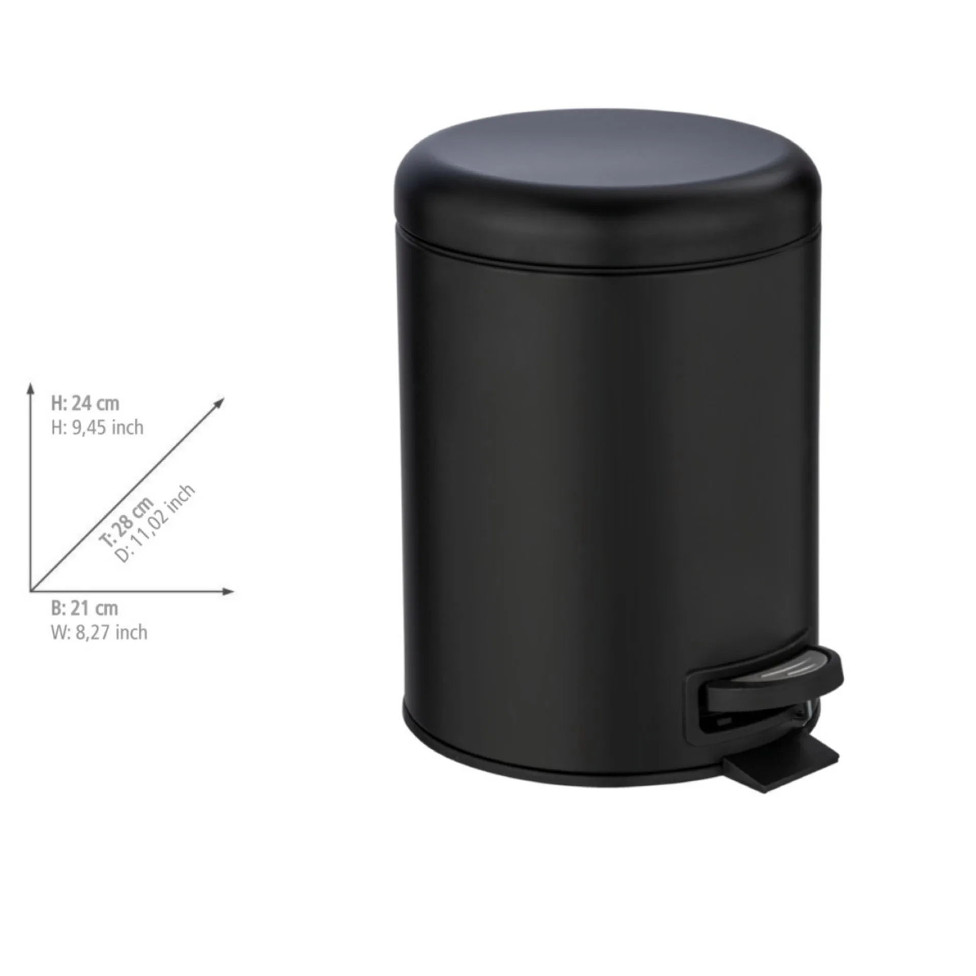 WENKO LEMAN Kosmetikeimer 5 Liter, Schwarz