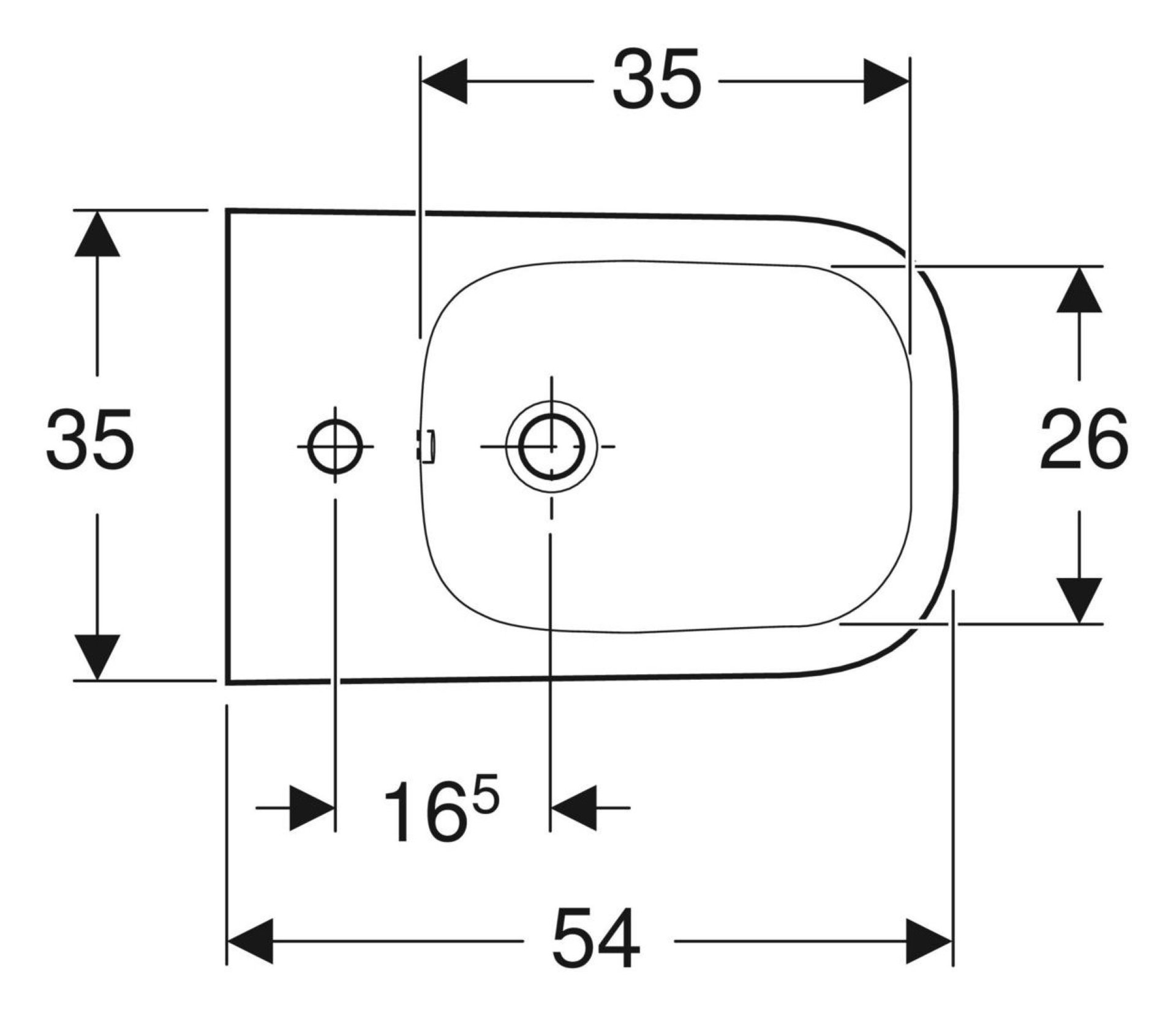 GEBERIT SMYLE SQUARE Bidet, Weiß, wandhängend