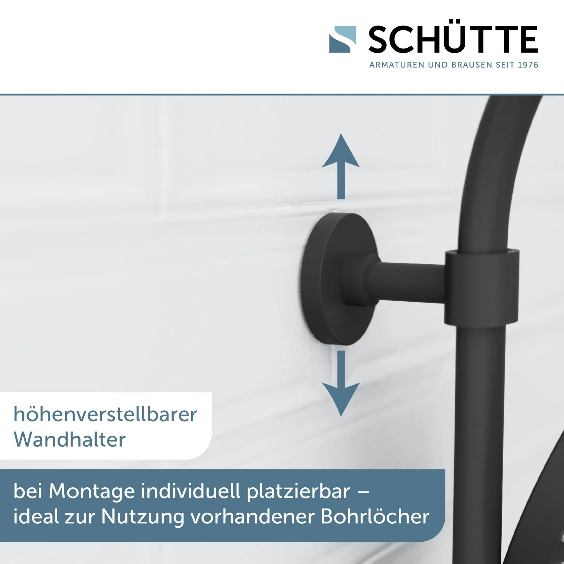 SCHÜTTE MADURA FRESH Überkopf-Brauseset, Schwarz matt