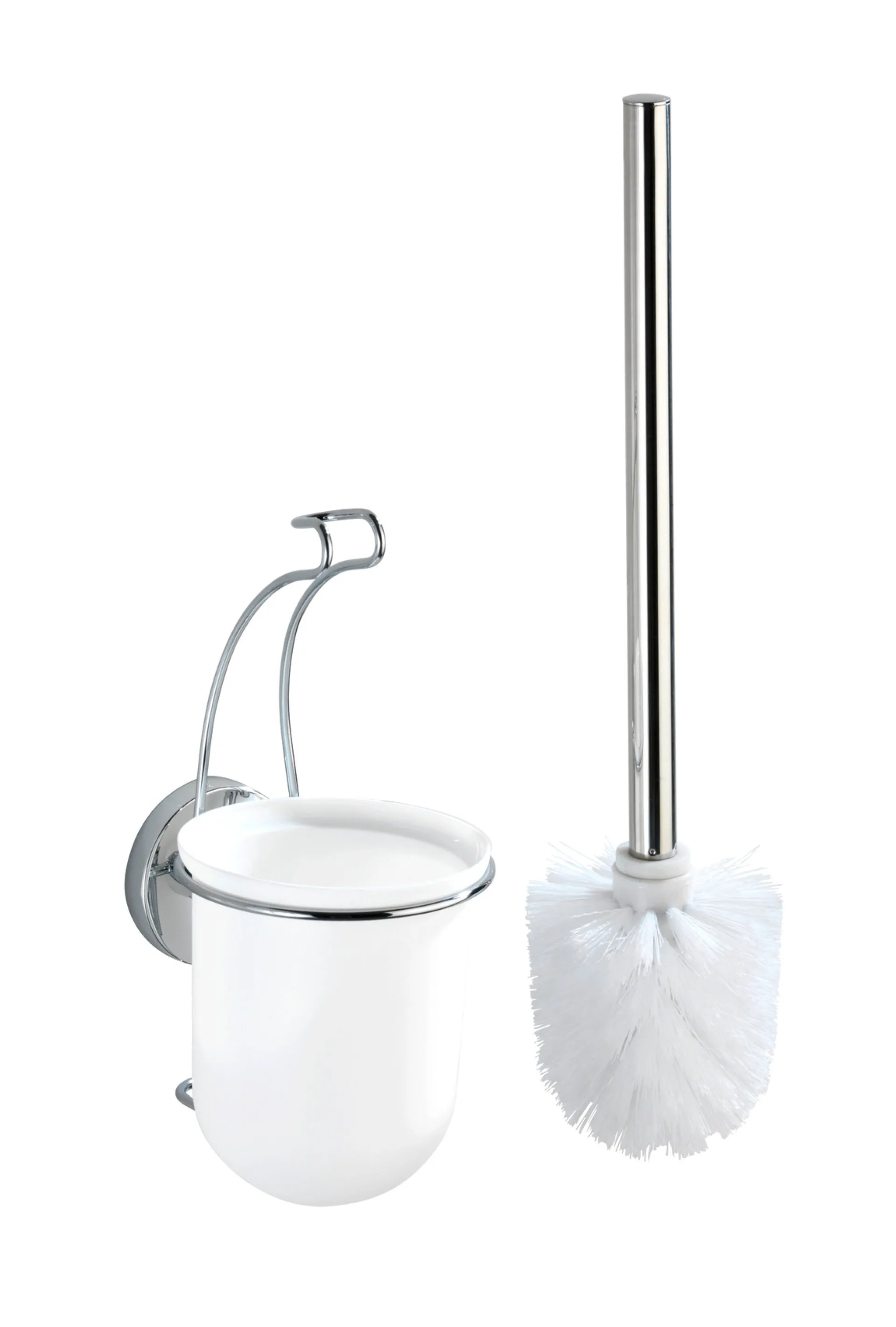 WENKO MILAZZO WC-Garnitur, Chrom,  Befestigen ohne bohren, Vacuum-Loc®