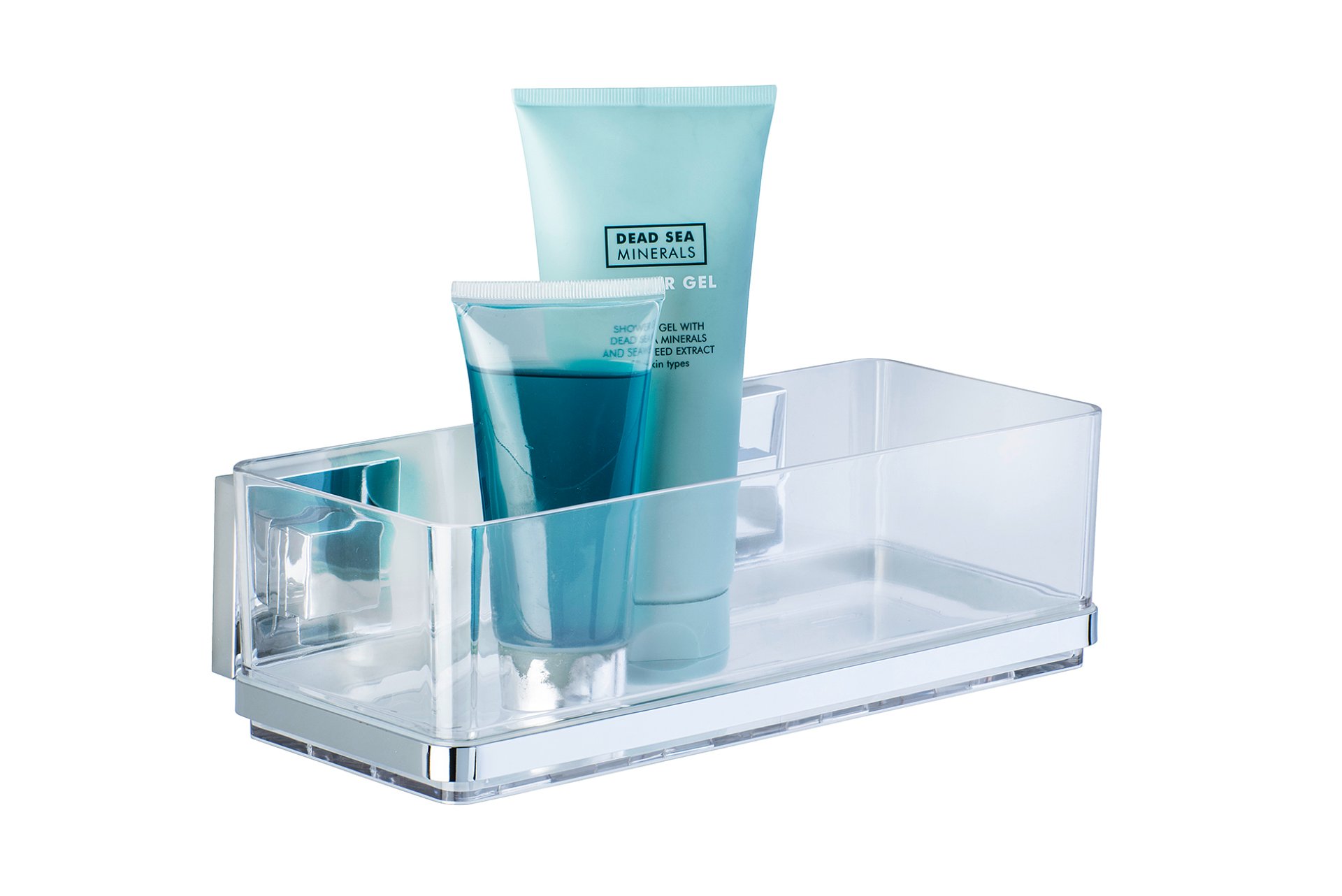 WENKO QUADRO Duschablage, Edelstahl, Befestigen ohne bohren, Vacuum-Loc®