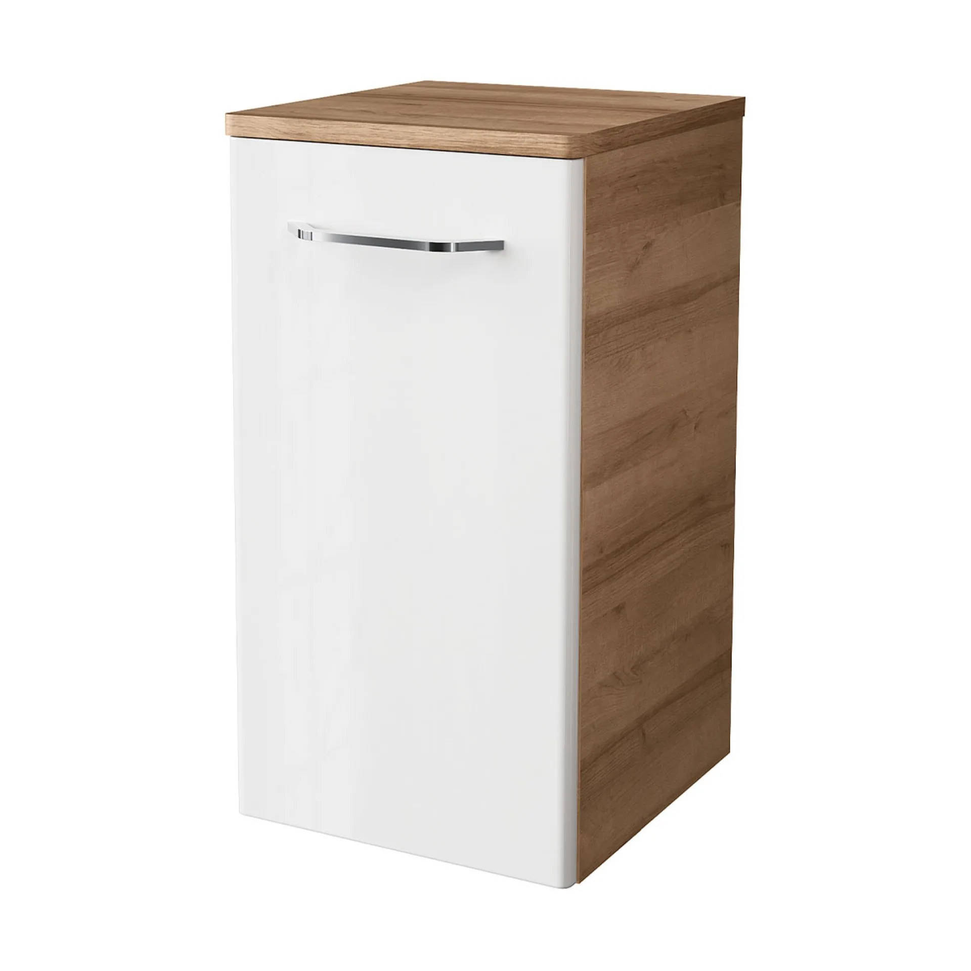 FACKELMANN MILANO Unterschrank 30 cm breit, Weiß/Braun hell