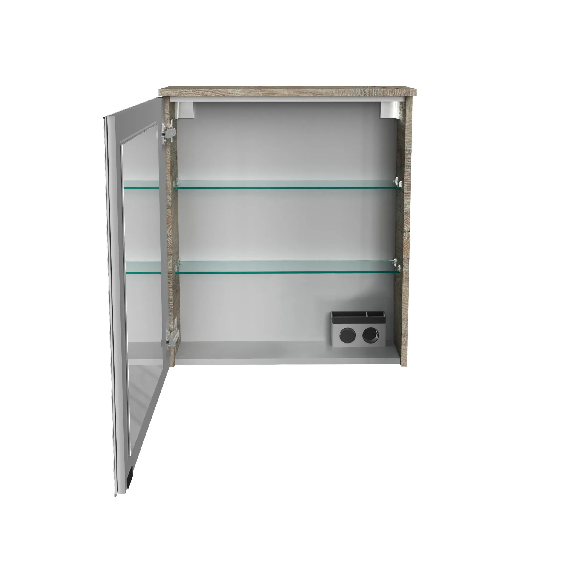 Fackelmann OXFORD LED Spiegelschrank 60 cm breit, Braun hell