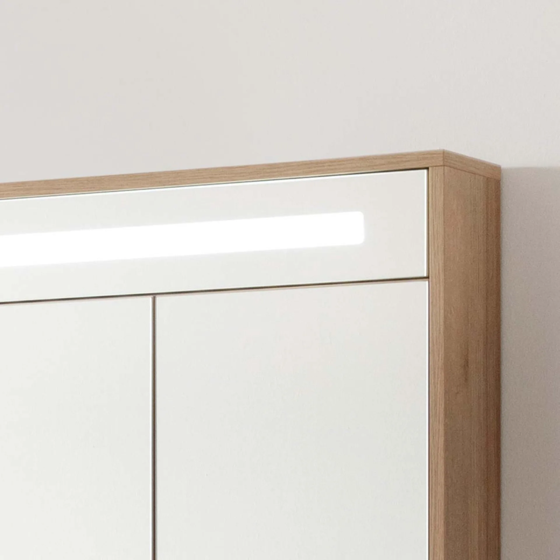 Fackelmann NATURA LED Spiegelschrank, 93,5 cm breit, Braun hell
