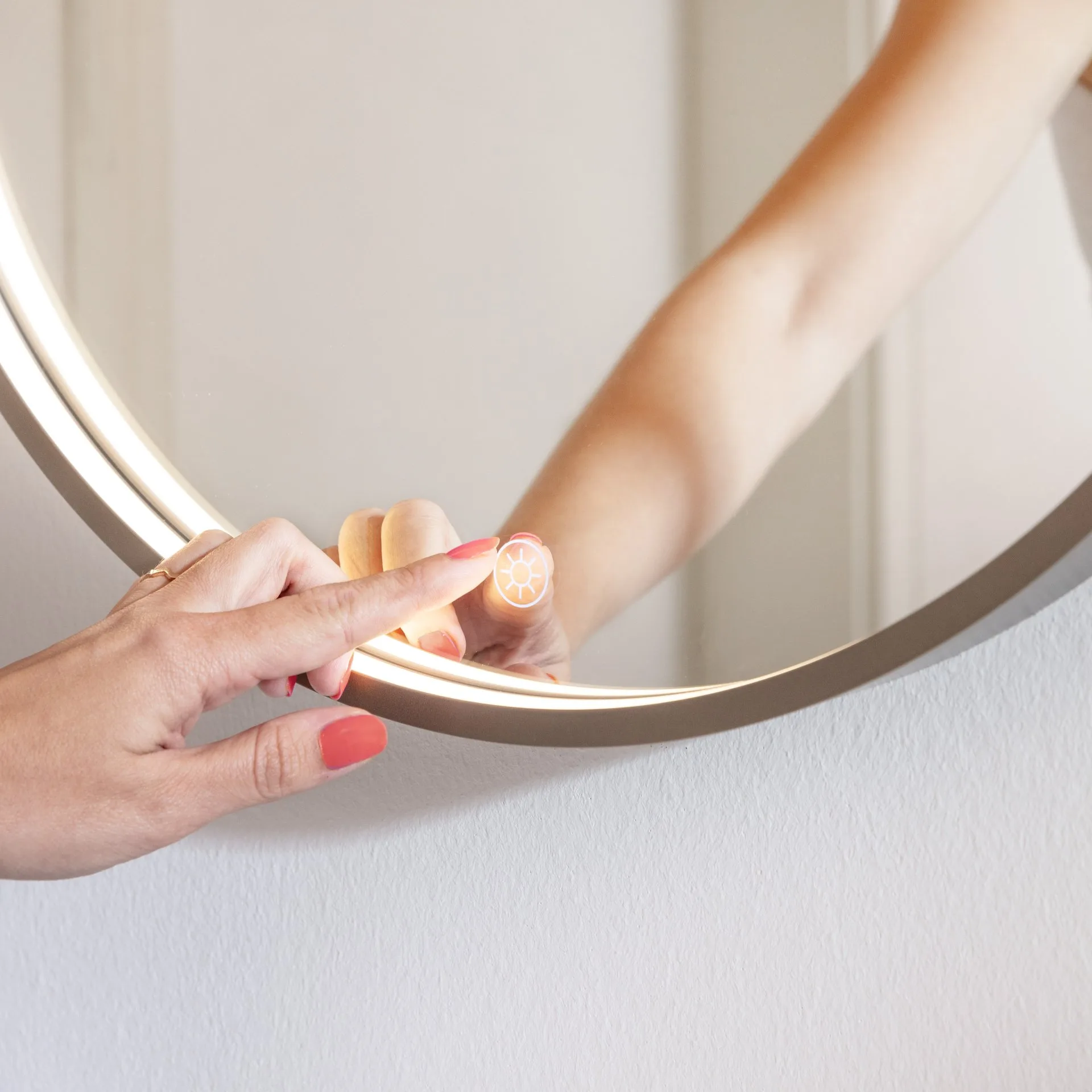 LANZET LED Spiegel 50 cm breit, Goldbronze