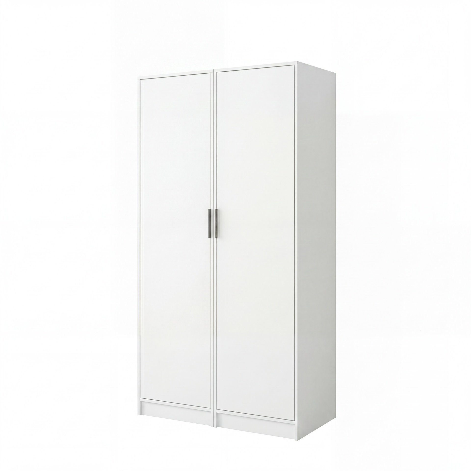 FACKELMANN Putzschrank und Wäscheschrank 100 cm breit, Weiß, mit Fuß