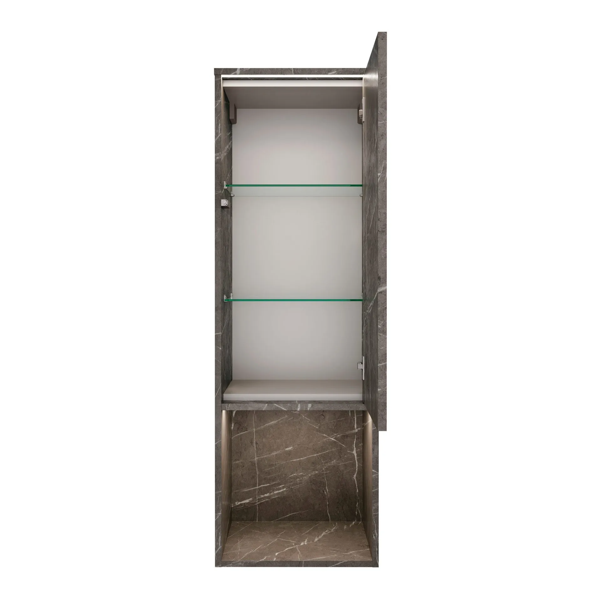 LANZET DUNE Midischrank 40,3 cm breit, Marmor Grau, inkl. LED Beleuchtung
