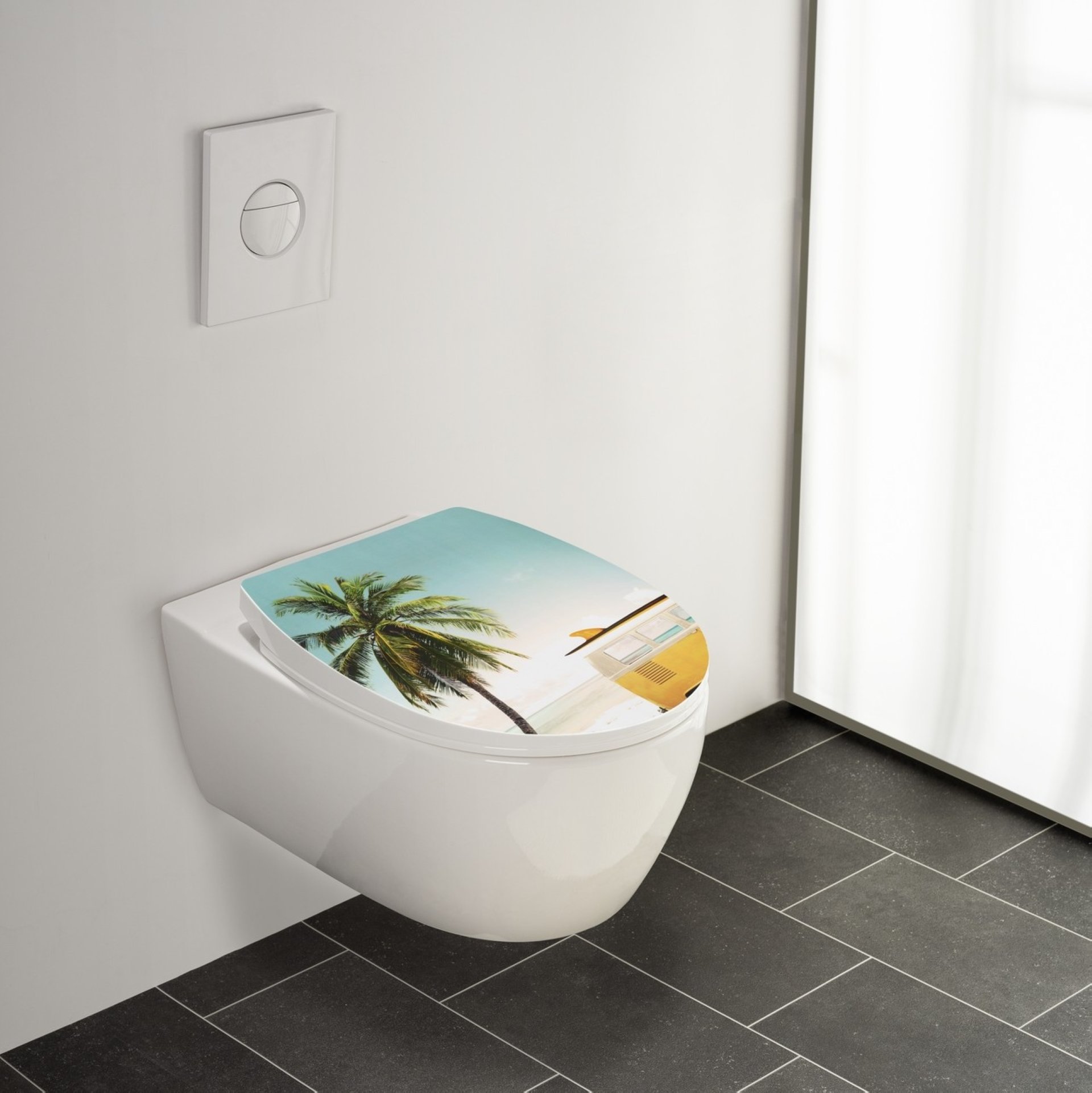 WENKO CORBARA WC-Sitz, Blau, 350 kg Tragkraft, mit Absenkautomatik