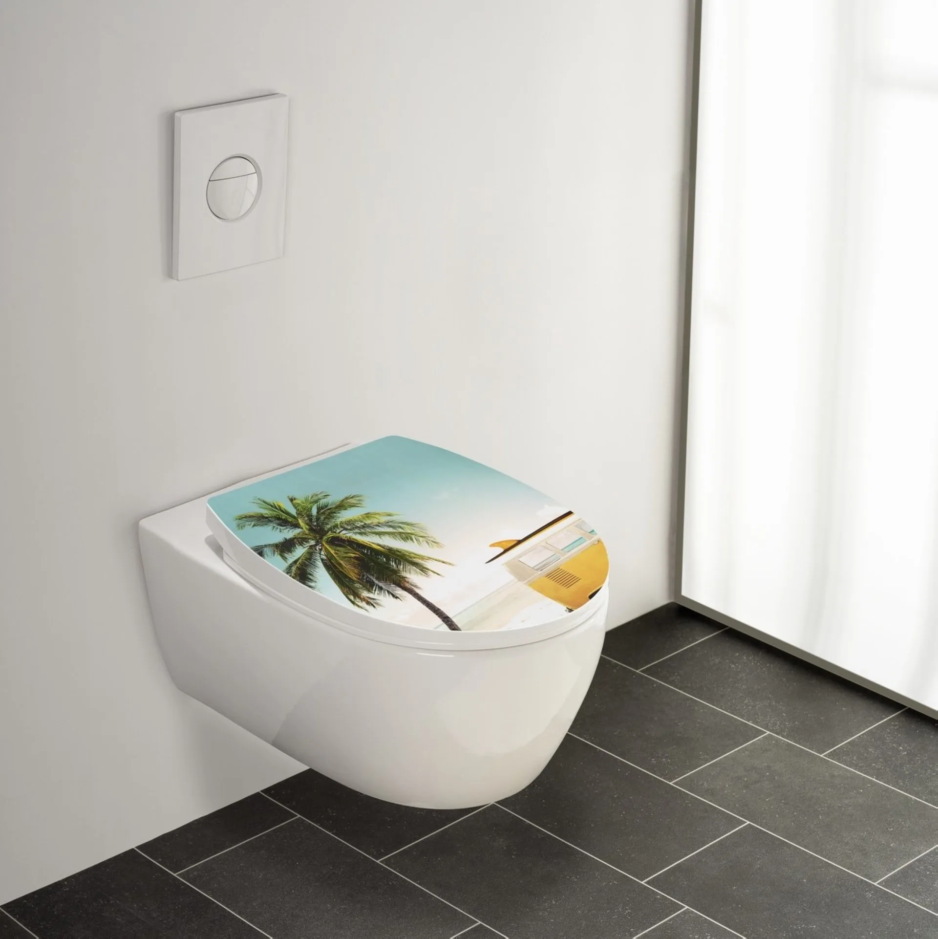 WENKO CORBARA WC-Sitz, Blau, 350 kg Tragkraft, mit Absenkautomatik