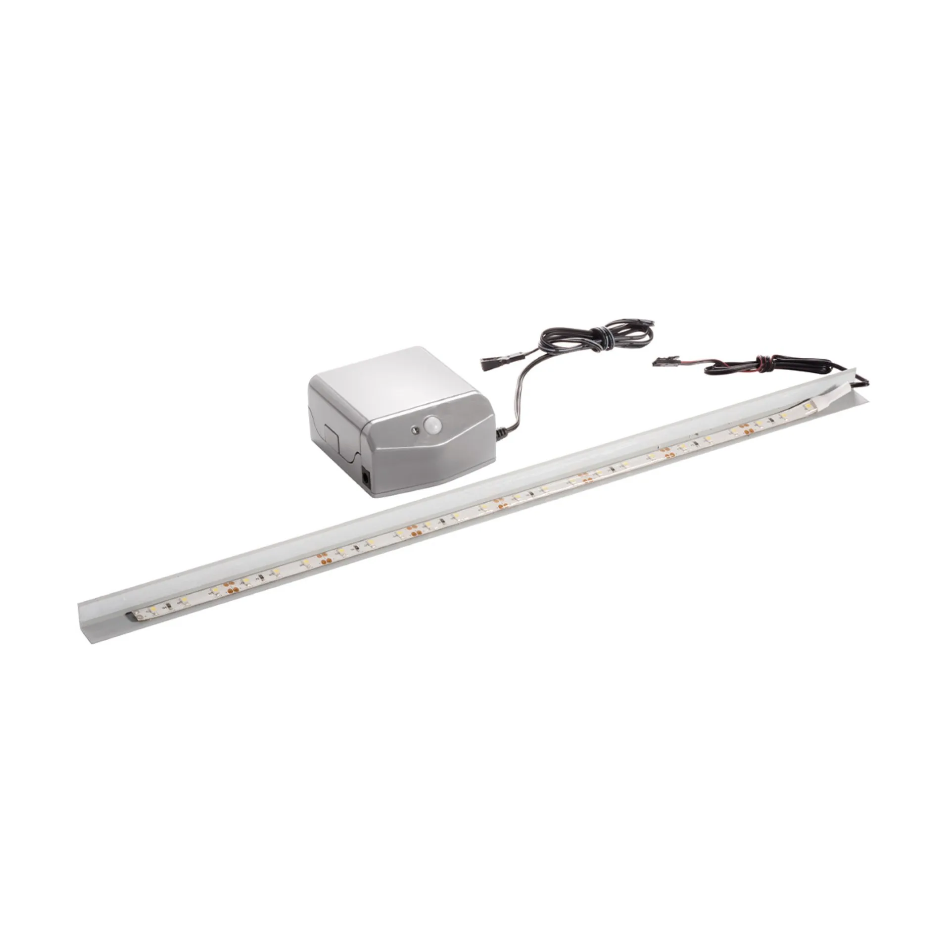 FACKELMANN SBC LUNA Gäste WC Waschtisch Set mit Spiegel 45 cm breit, Anthrazit, Waschbecken Glas Weiß, Türanschlag links + Waschbeckenbeleuchtung