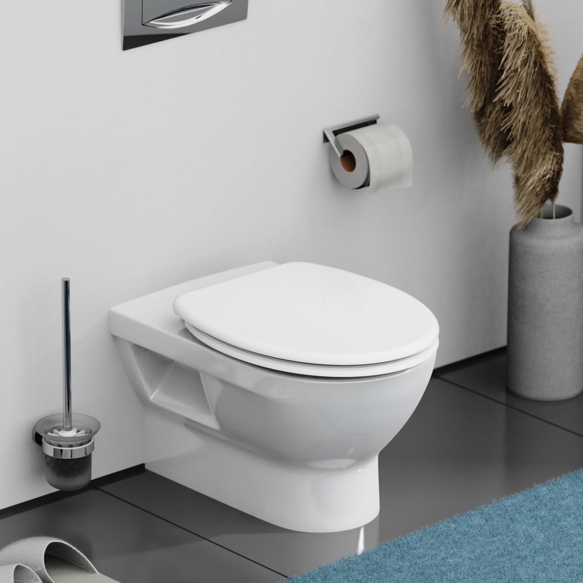 SCHÜTTE WHITE WC-Sitz, Kunststoff, mit Absenkautomatik