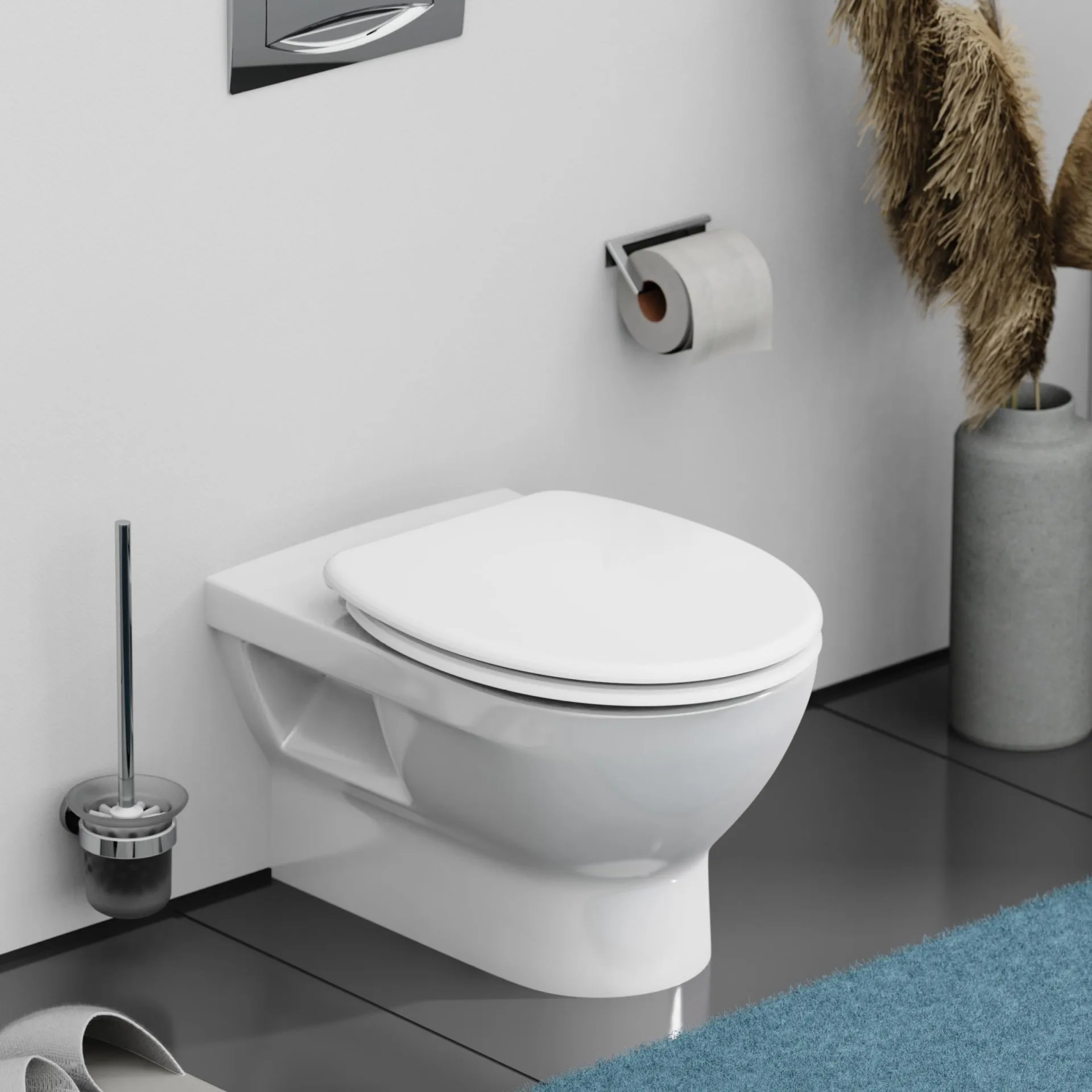 SCHÜTTE WHITE WC-Sitz, Kunststoff, mit Absenkautomatik