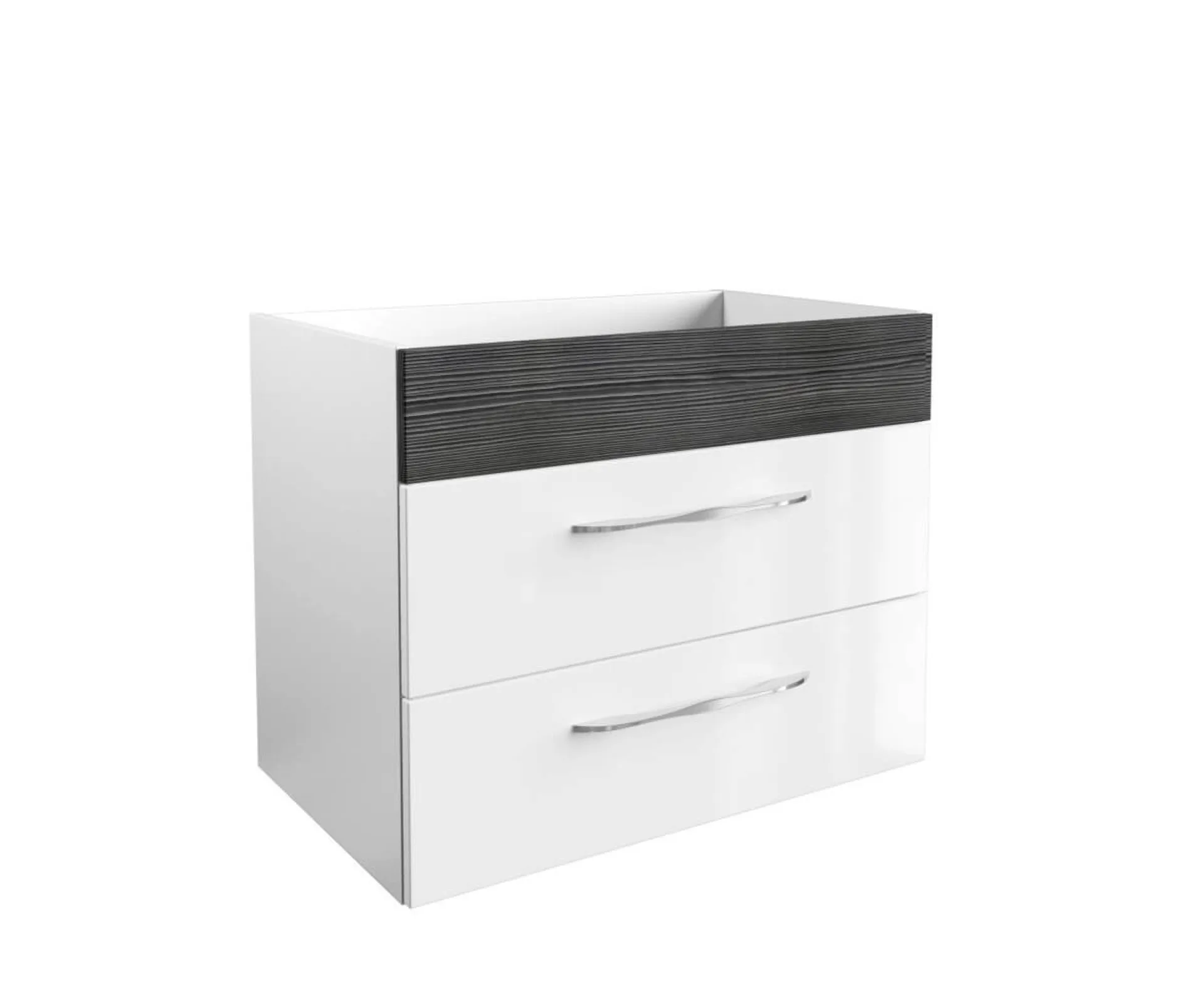 FACKELMANN SCENO Waschbeckenunterschrank 80 cm breit, Weiß/Anthrazit Holzoptik