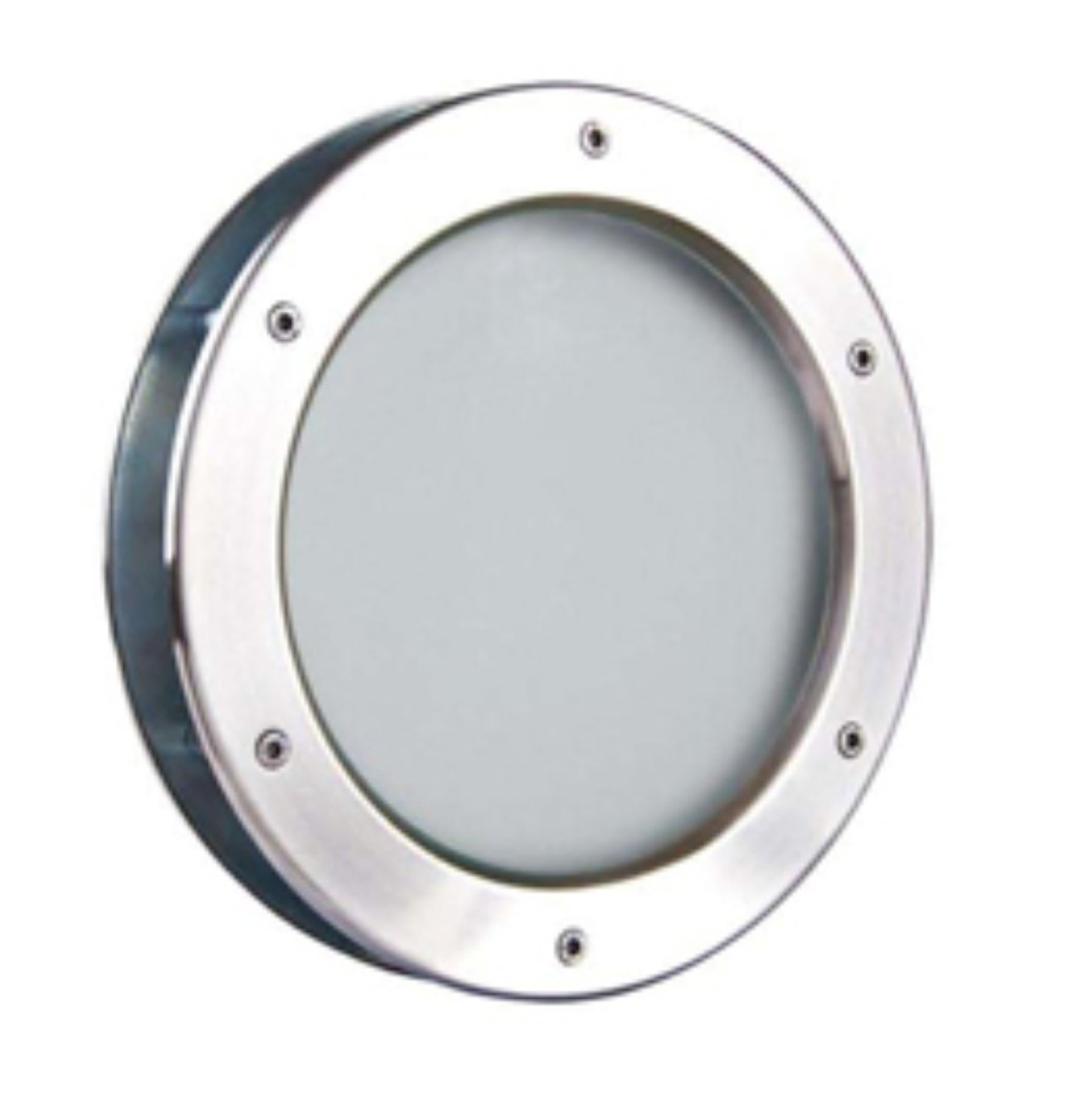 Bullauge ø 350 mm Milchglas Edelstahl mit Teleskoprahmen BT35/2 - beidseitig Schrauben