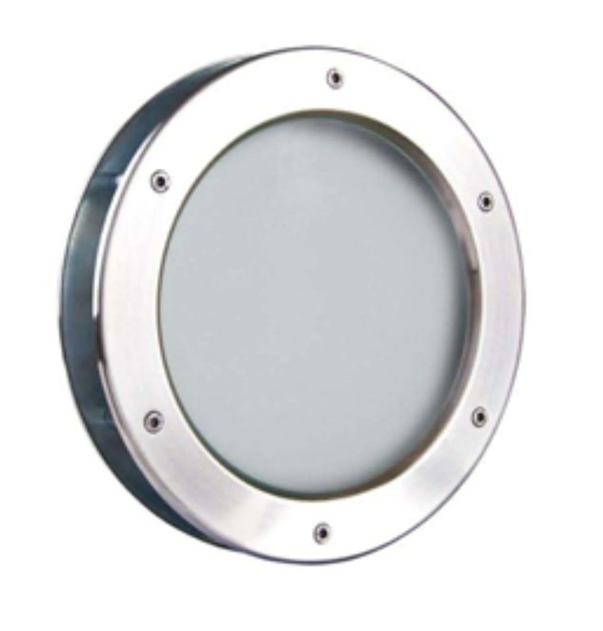 Bullauge ø 350 mm Milchglas Edelstahl mit Teleskoprahmen BT35/2 - beidseitig Schrauben