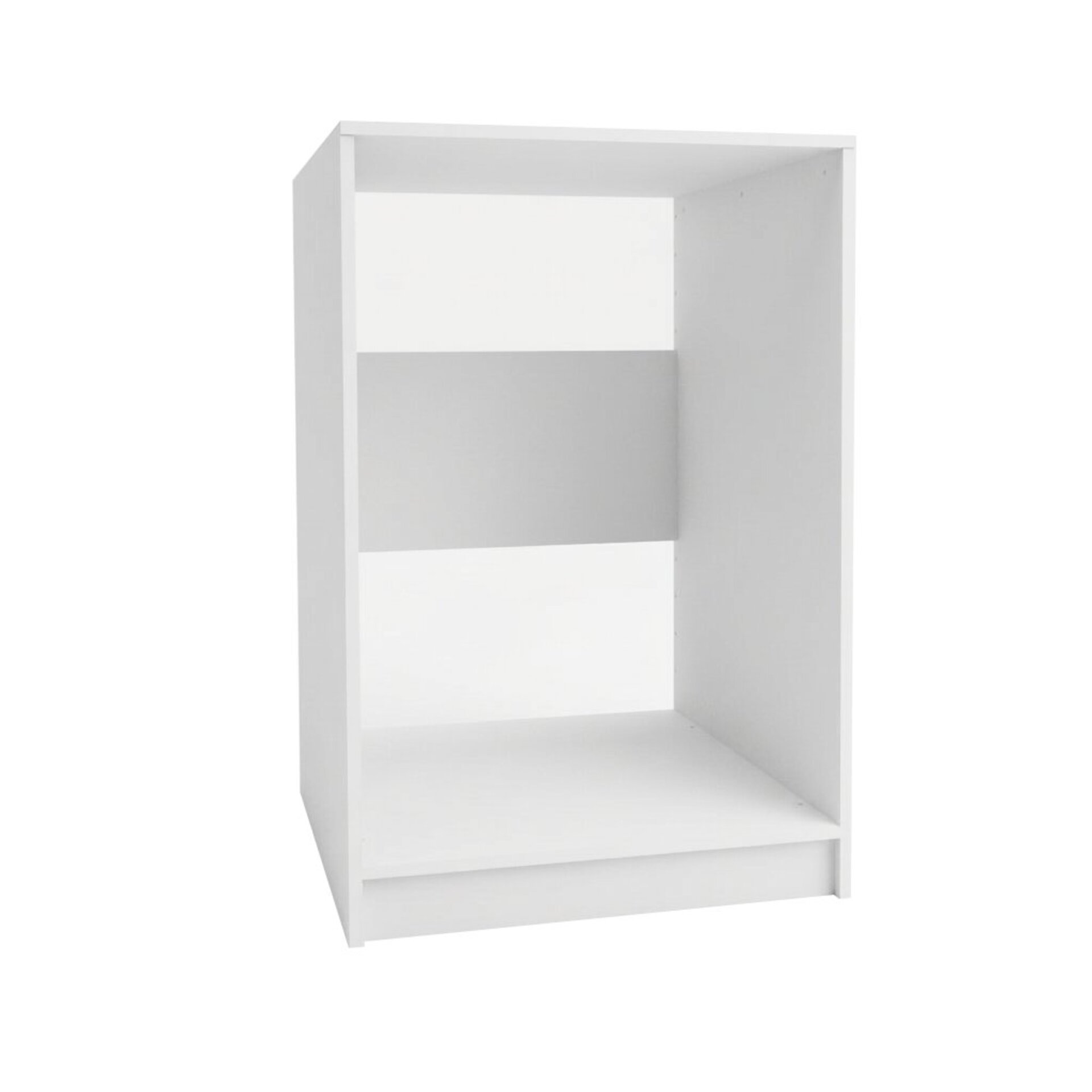 FACKELMANN Waschturm Set 2-teilig 65 cm breit, Weiß, Trockner-/Waschmaschinenschrank, mit Fuß + Aufsatzschrank