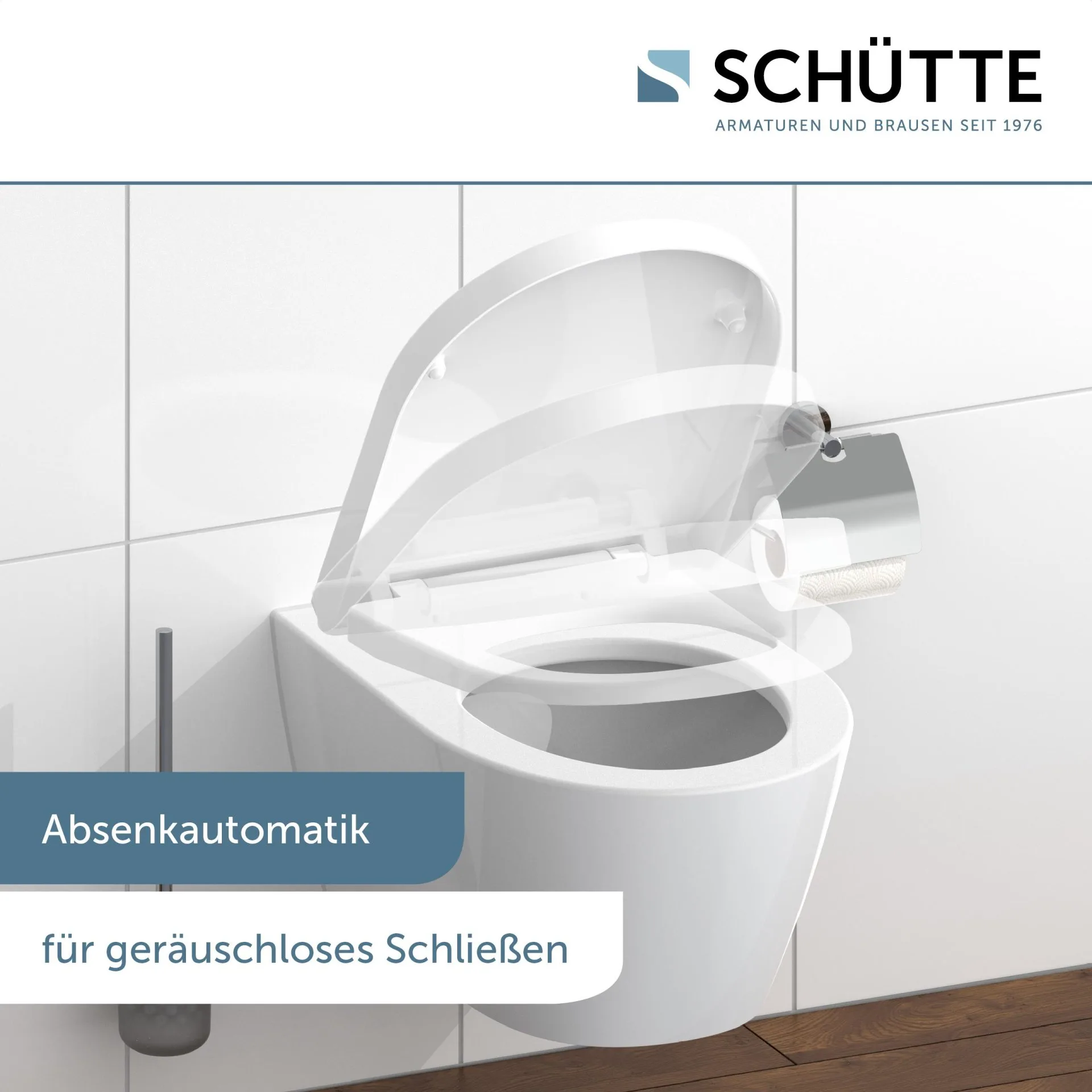 SCHÜTTE D-FORM WHITE WC-Sitz, Kunststoff, mit Absenkautomatik und Schnellverschluss