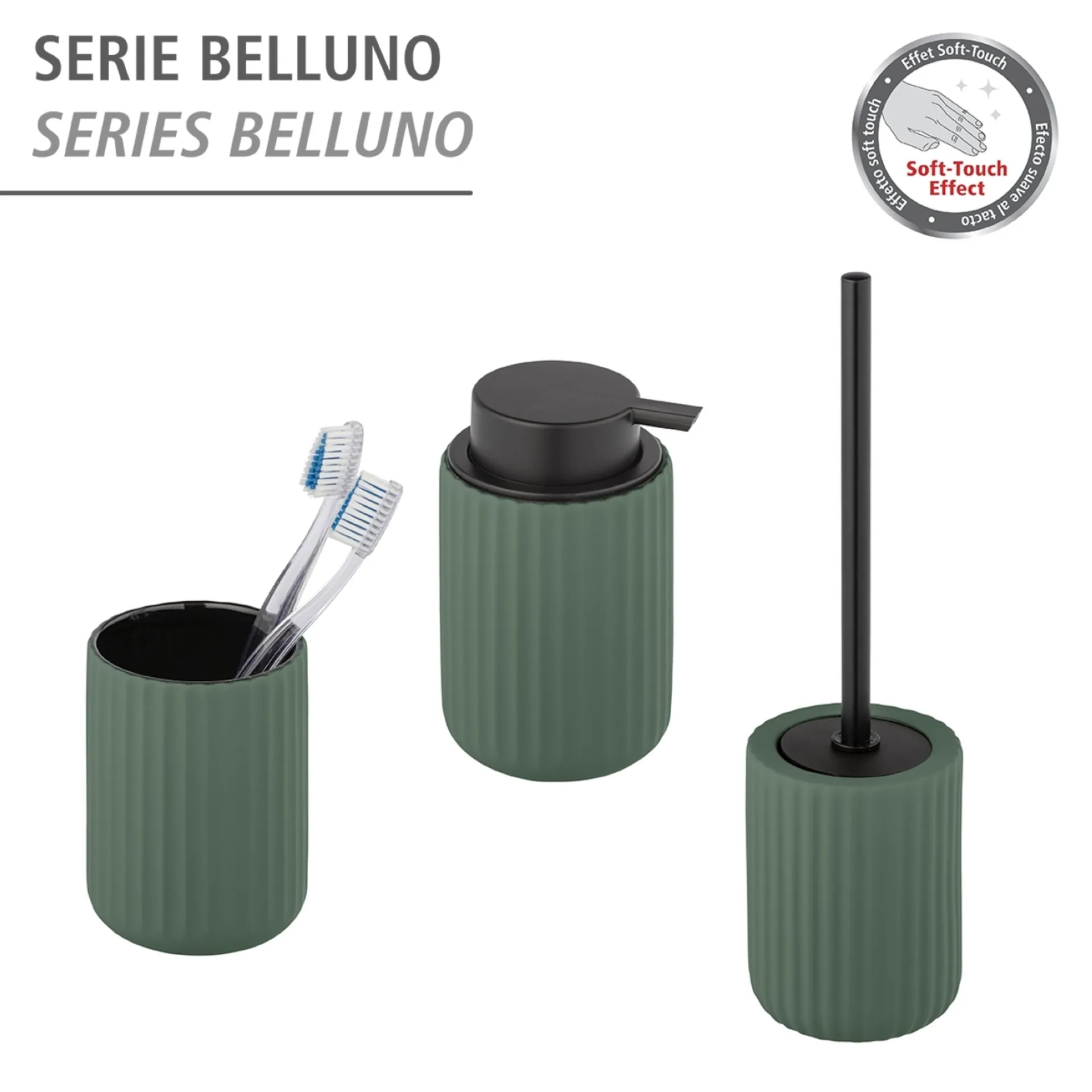 WENKO BELLUNO WC-Garnitur, Grün, Keramik
