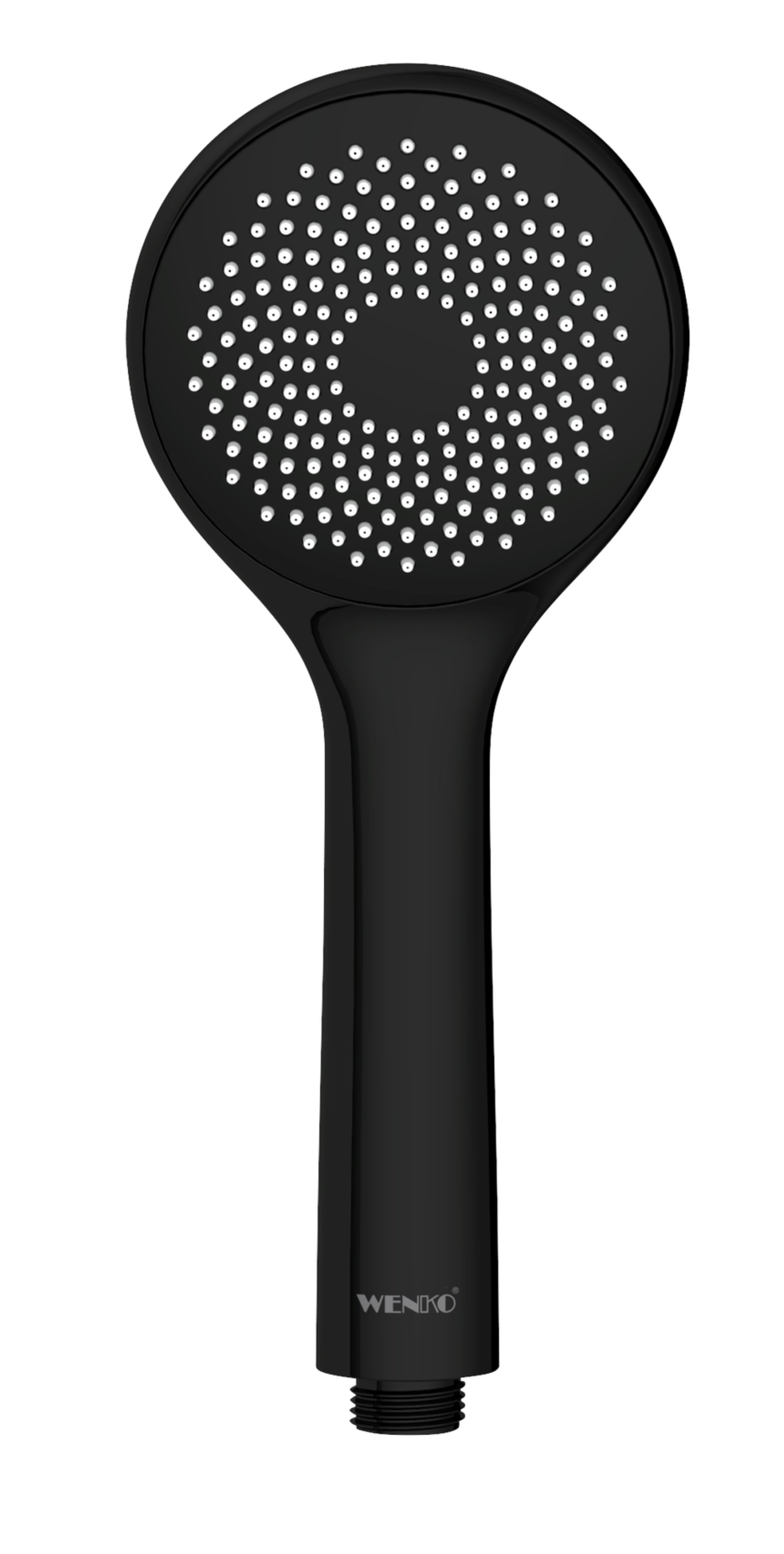 WENKO Duschkopf Ø 9,5 cm, Schwarz, mit Wassersparsystem