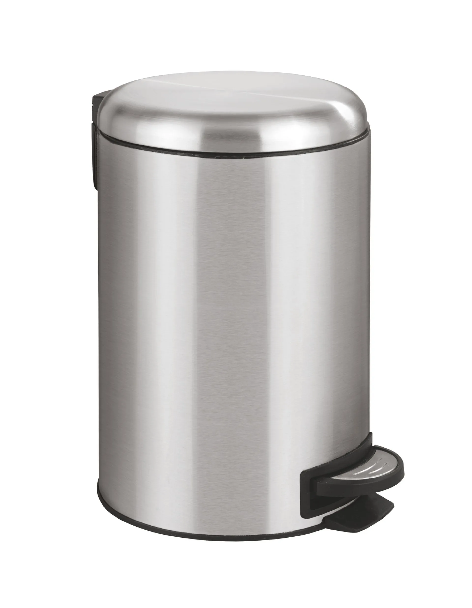 WENKO LEMAN Mülleimer 12 Liter, Silber, Easy Close, Edelstahl