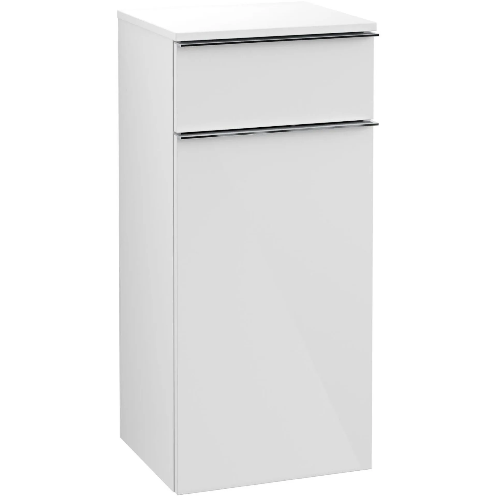 VILLEROY & BOCH VENTICELLO Seitenschrank 40 cm, Weiß, Griff Chrom, Türanschlag rechts