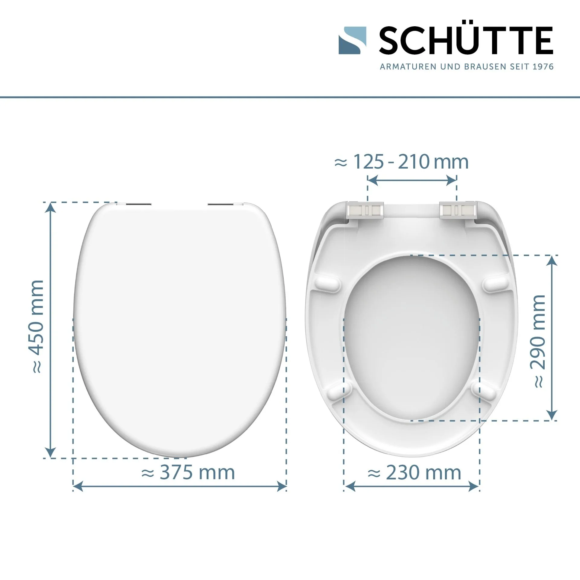 SCHÜTTE WHITE WC-Sitz, Kunststoff, mit Absenkautomatik