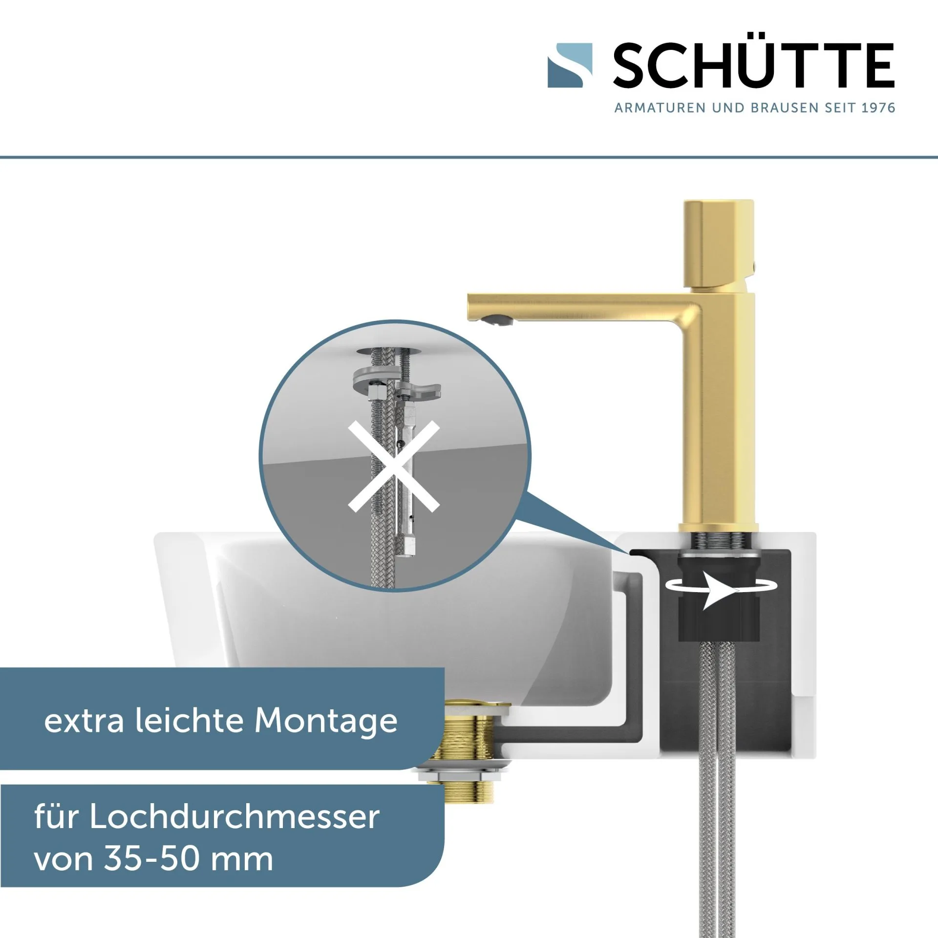 Schütte NEW YORK Waschtischarmatur, Gold matt