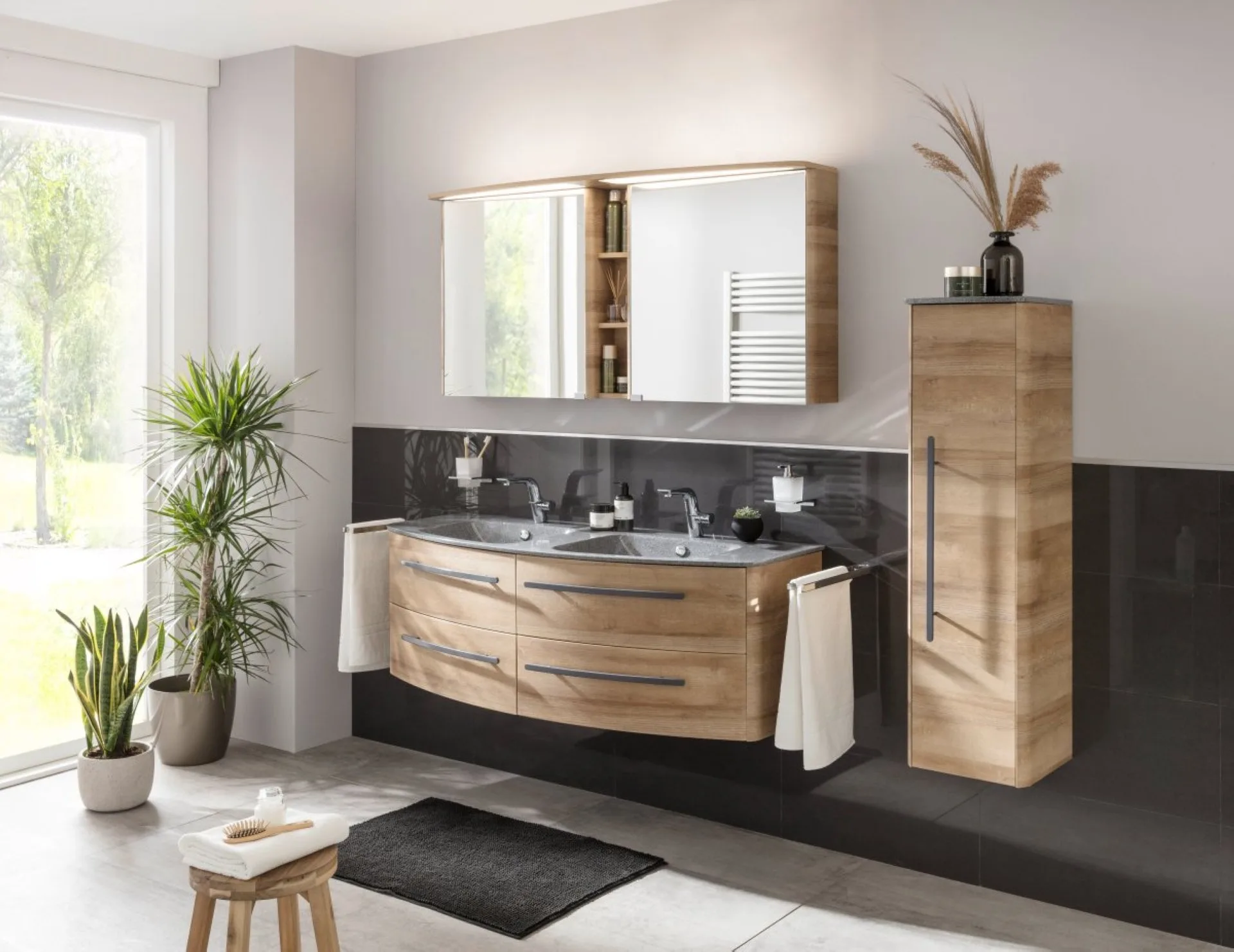 Lanzet CLASSICO Spiegelschrank 140 cm, Hellbraun