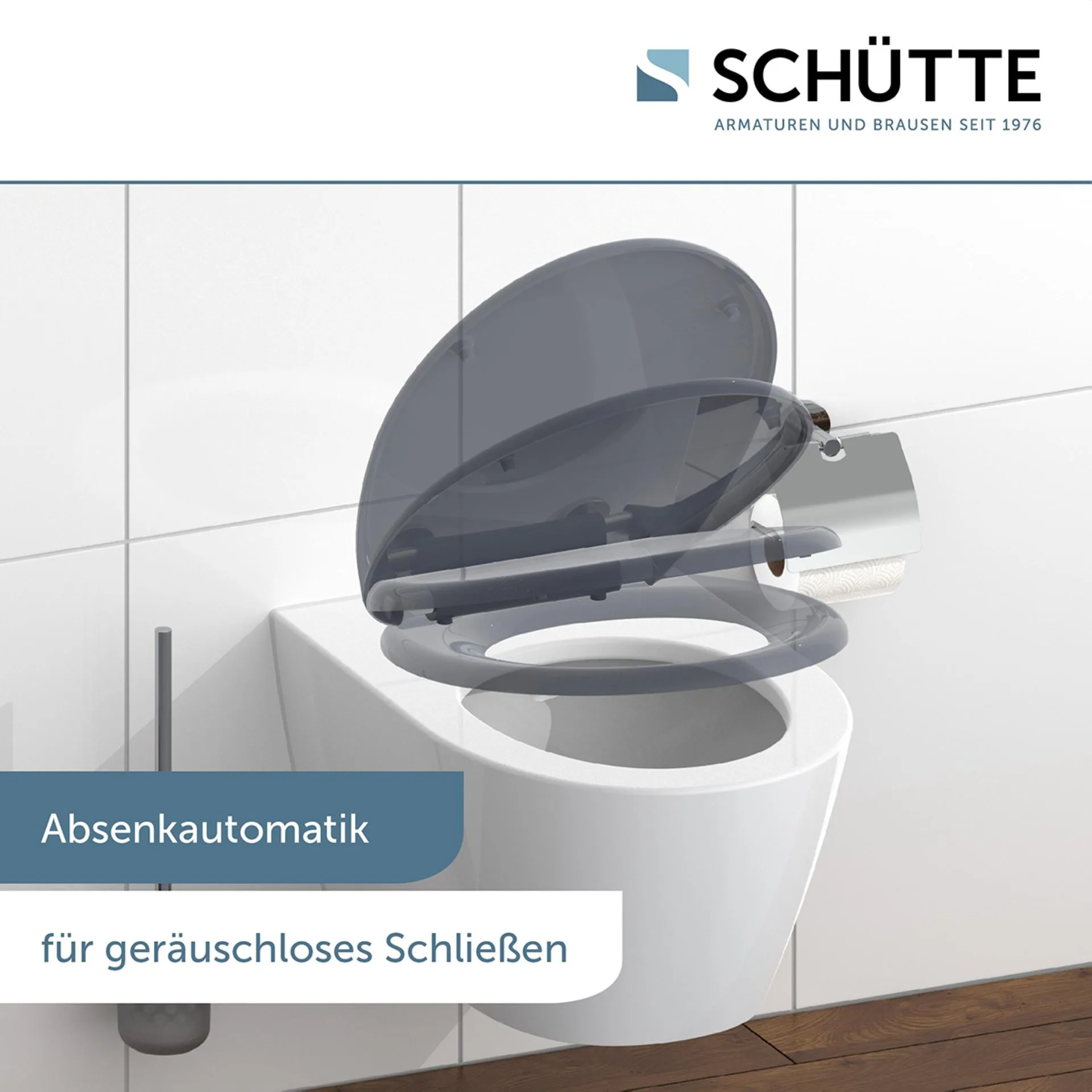 Schütte ANTHRAZIT WC-Sitz, mit Absenkautomatik und Schnellverschluss, Duroplast