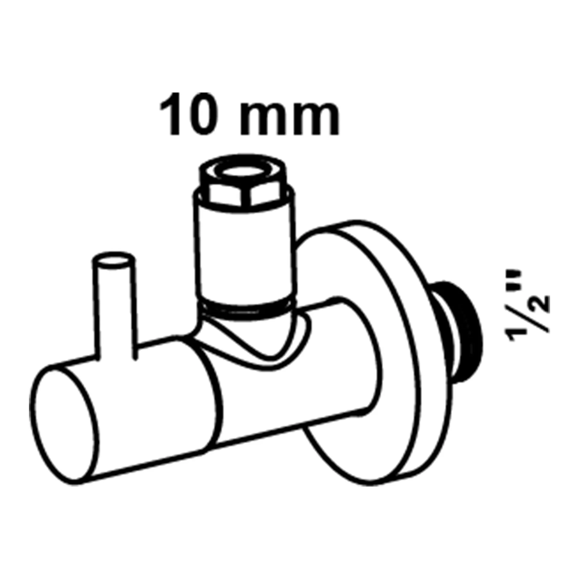 KIRCHHOFF Eckventil, Schwarz, 1/2" x 10 mm, mit Schubrosette