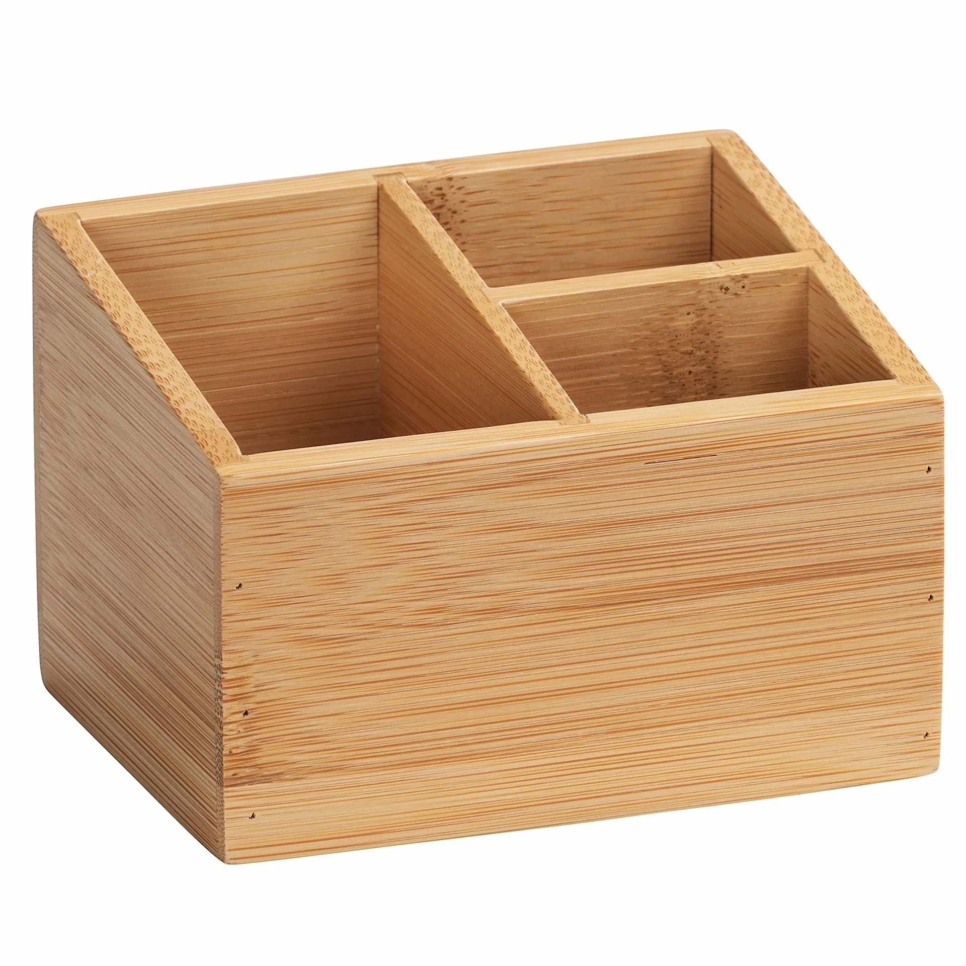 WENKO TERRA Organizer, Braun, 3 Fächer, 2er Set, Bambus