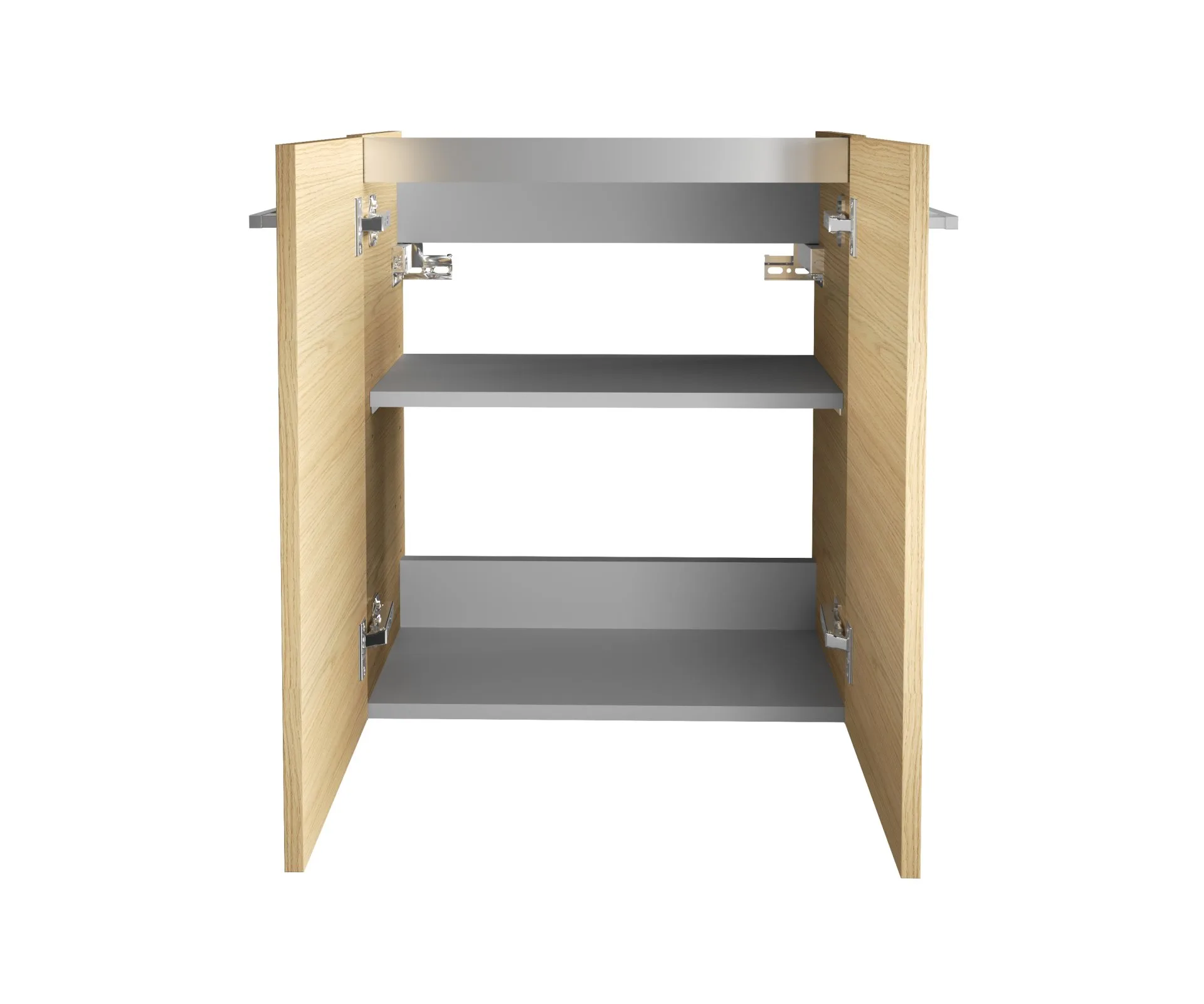 FACKELMANN SBC B.STYLE Gäste WC Waschtisch Set 55 cm breit, Braun, Waschbecken Keramik Hahnloch rechts